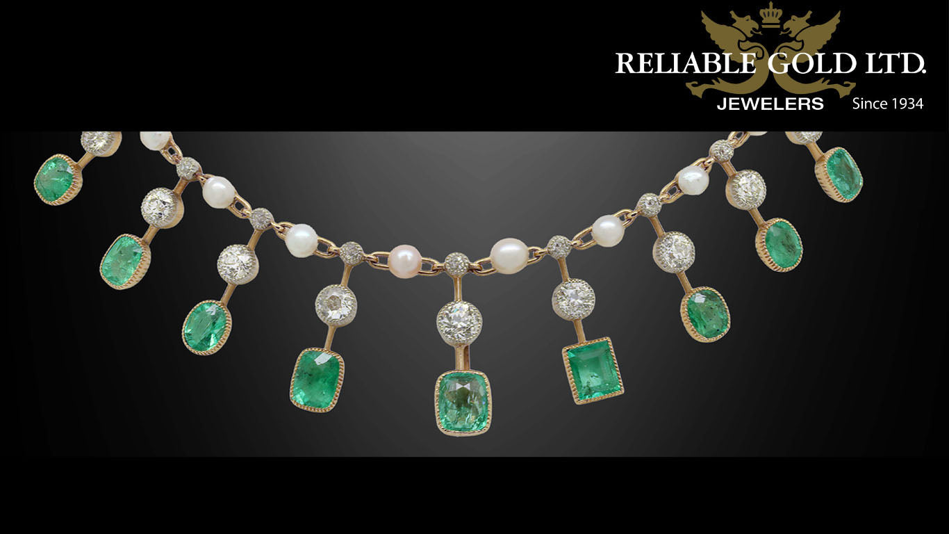 emerald diamond and pearl necklace
