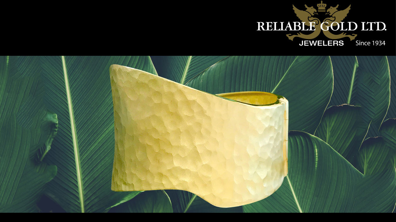 hammered gold cuff bracelet