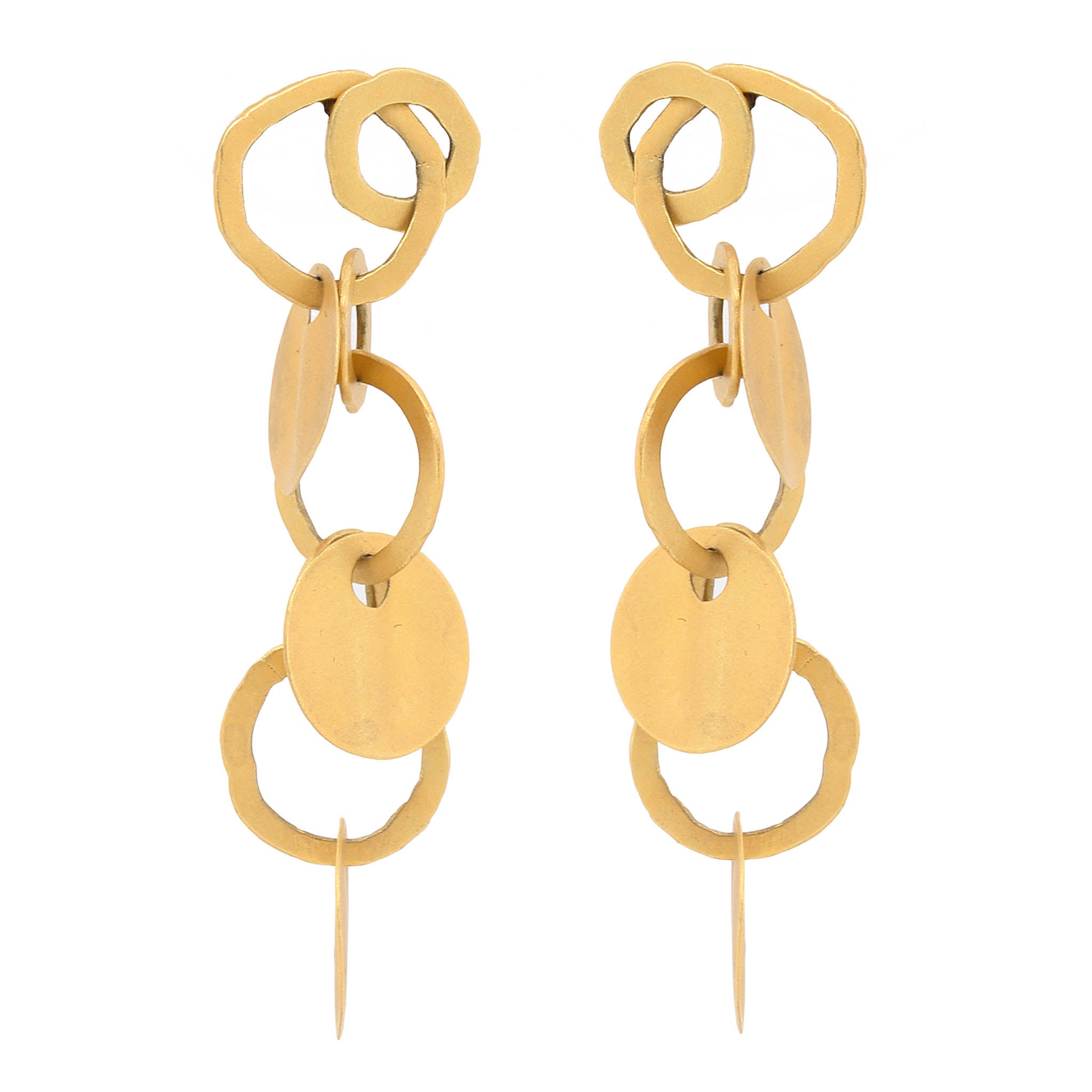 Satin Finish Circular Drop Earrings