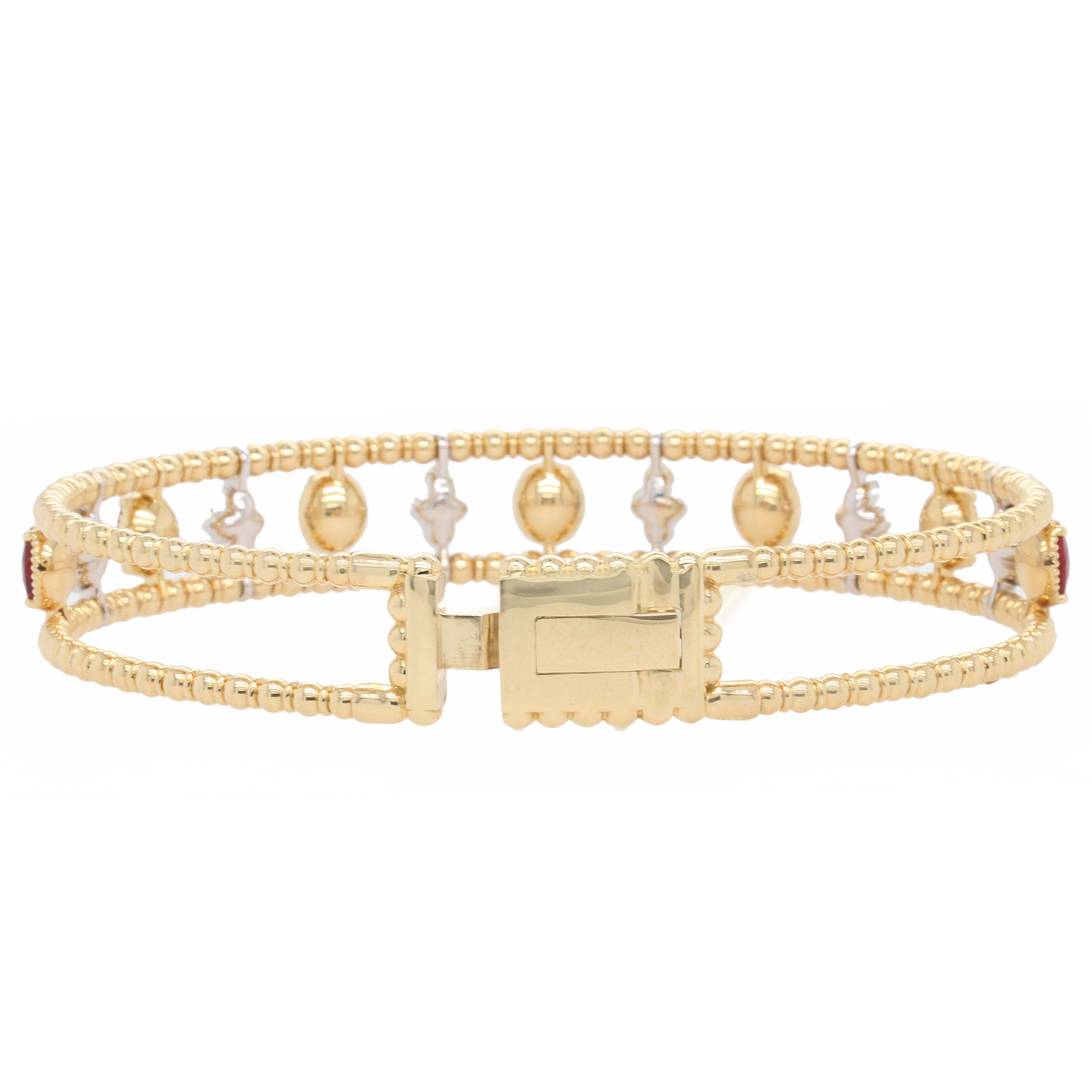 Openwork Ruby and Diamond Flexible Bracelet