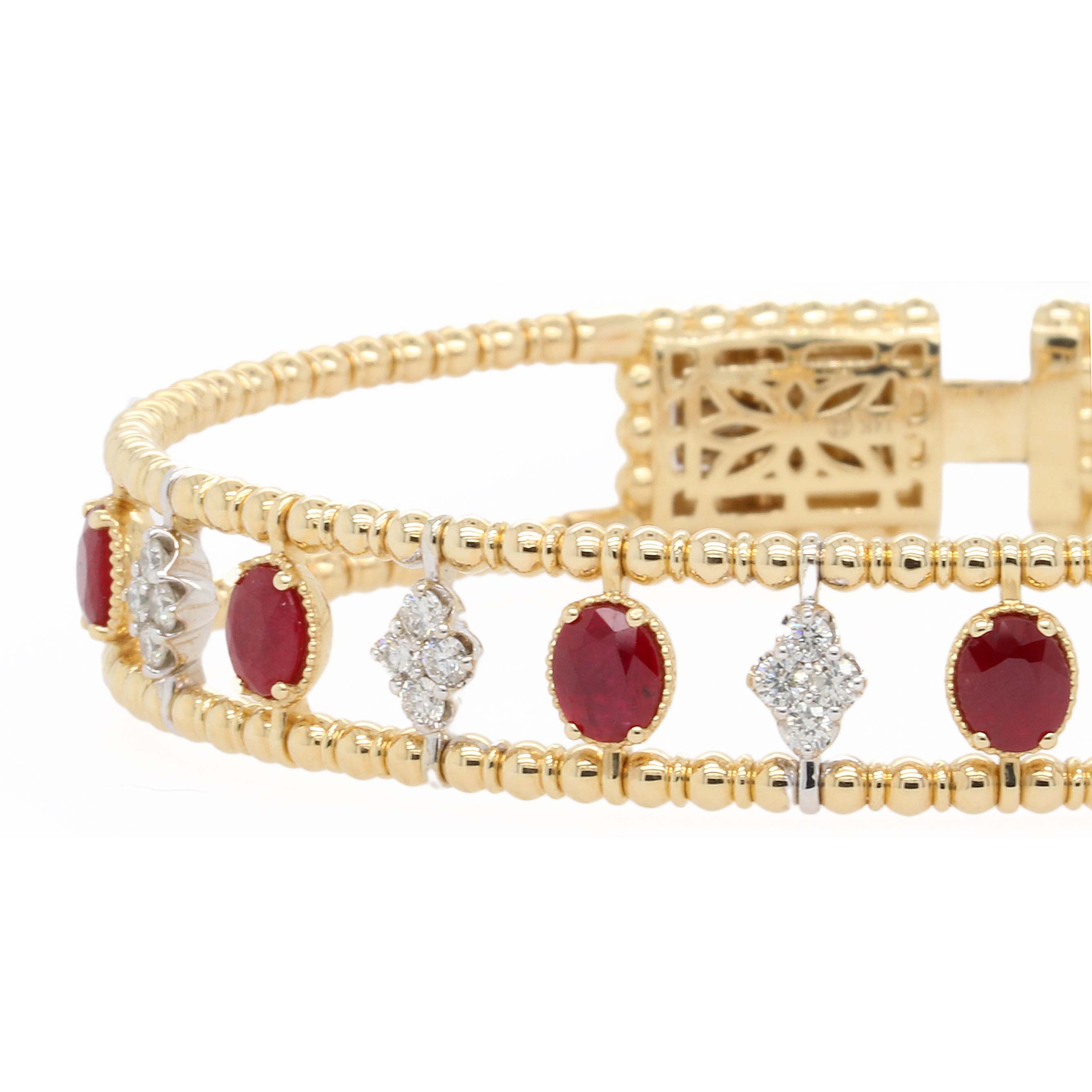 Openwork Ruby and Diamond Flexible Bracelet