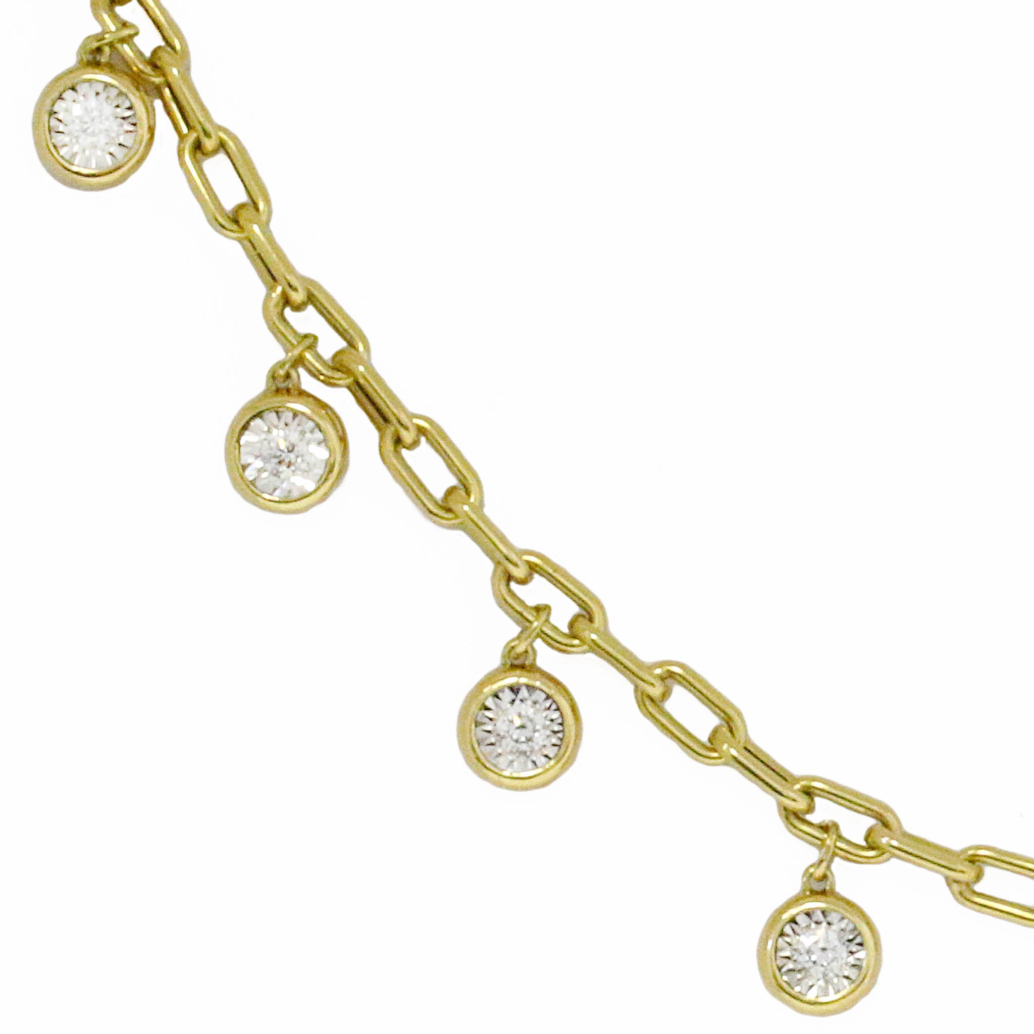 Gold Paperclip Diamond Drop Necklace
