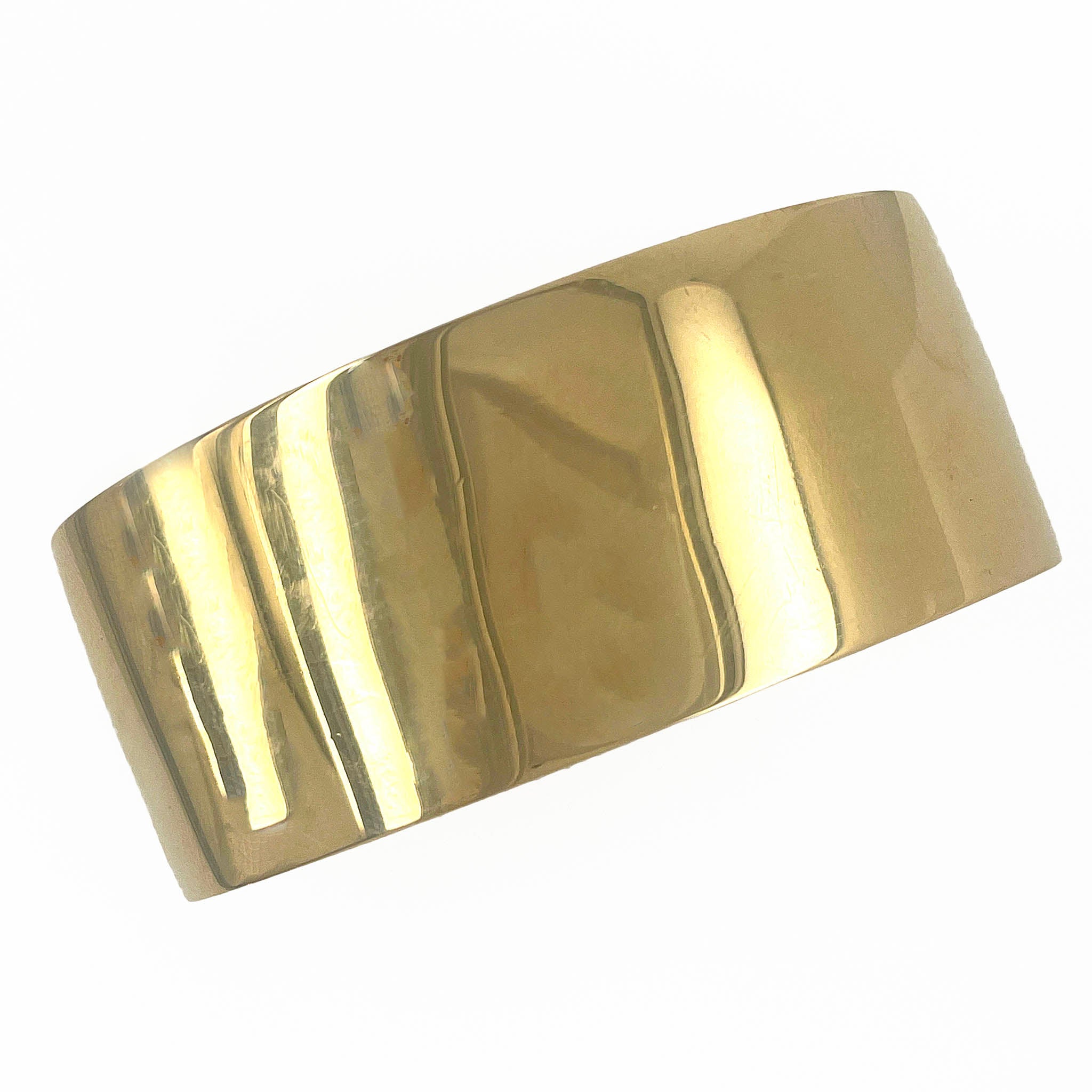High Polish Yellow Gold Cuff Bracelet
