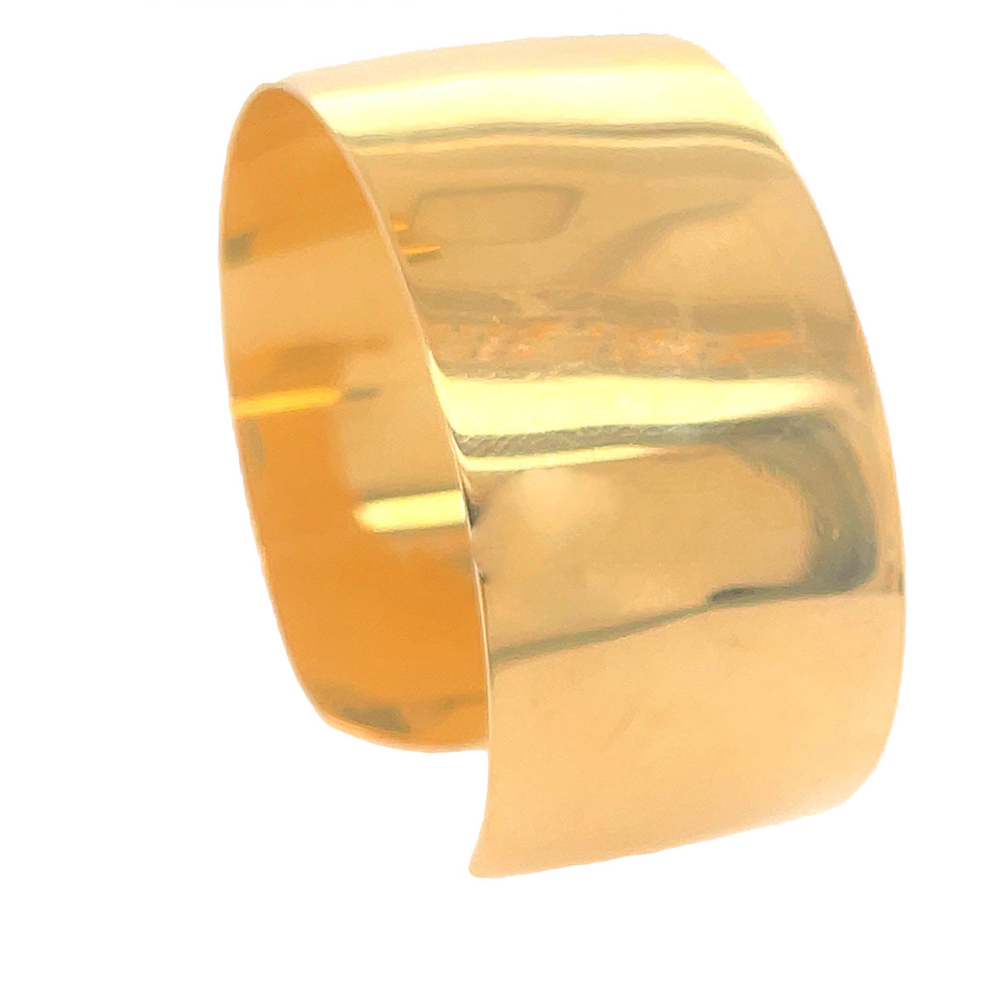 High Polish Yellow Gold Cuff Bracelet