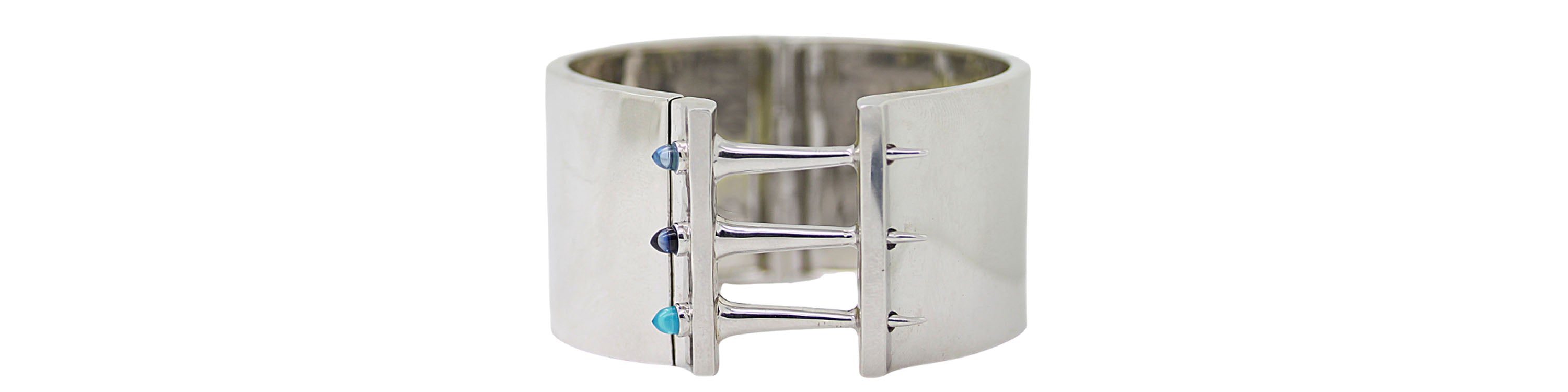 Edgy silver cuff bracelet