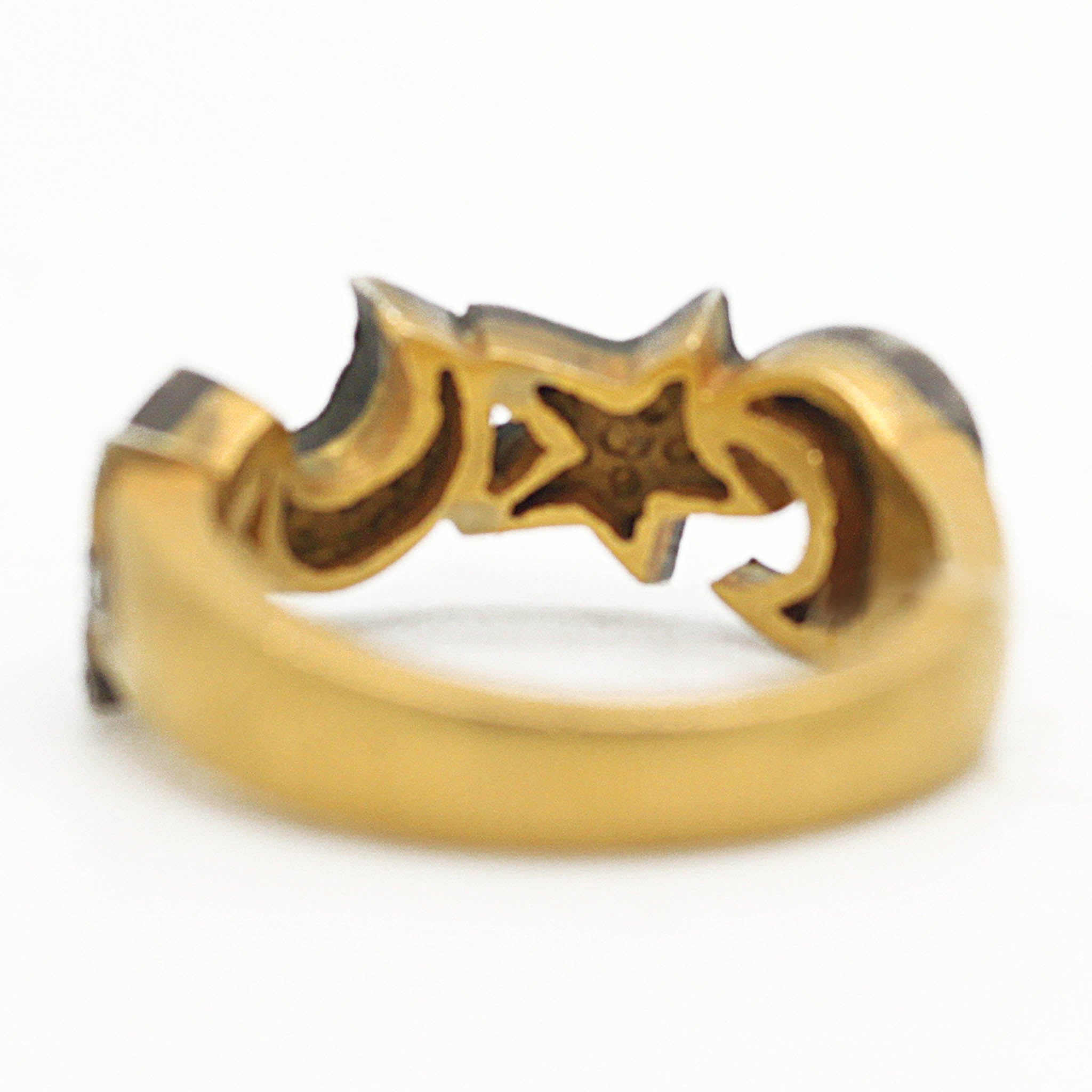 Diamond Crescent Moon & Stars Ring