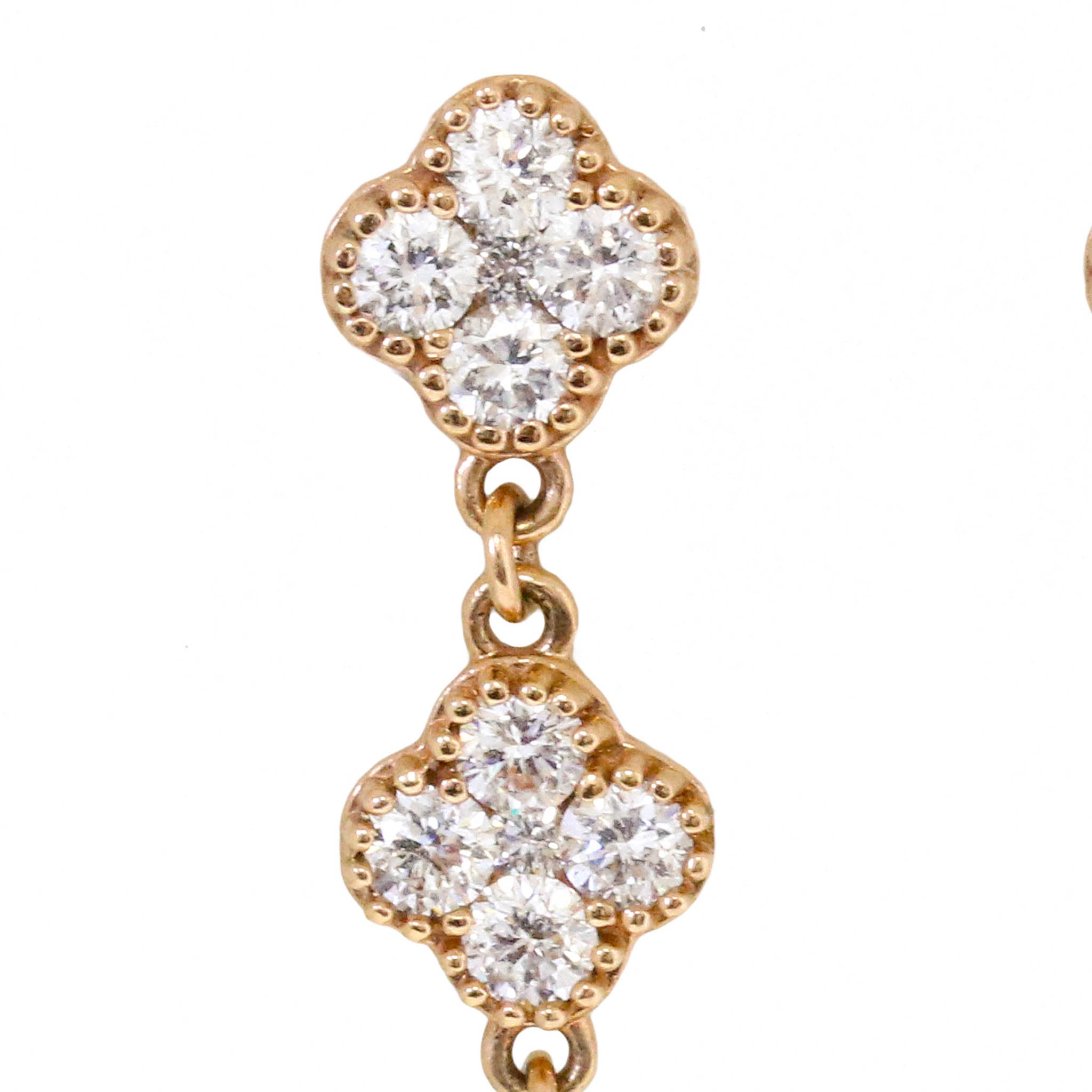 Triple Diamond Clover Drop Earring