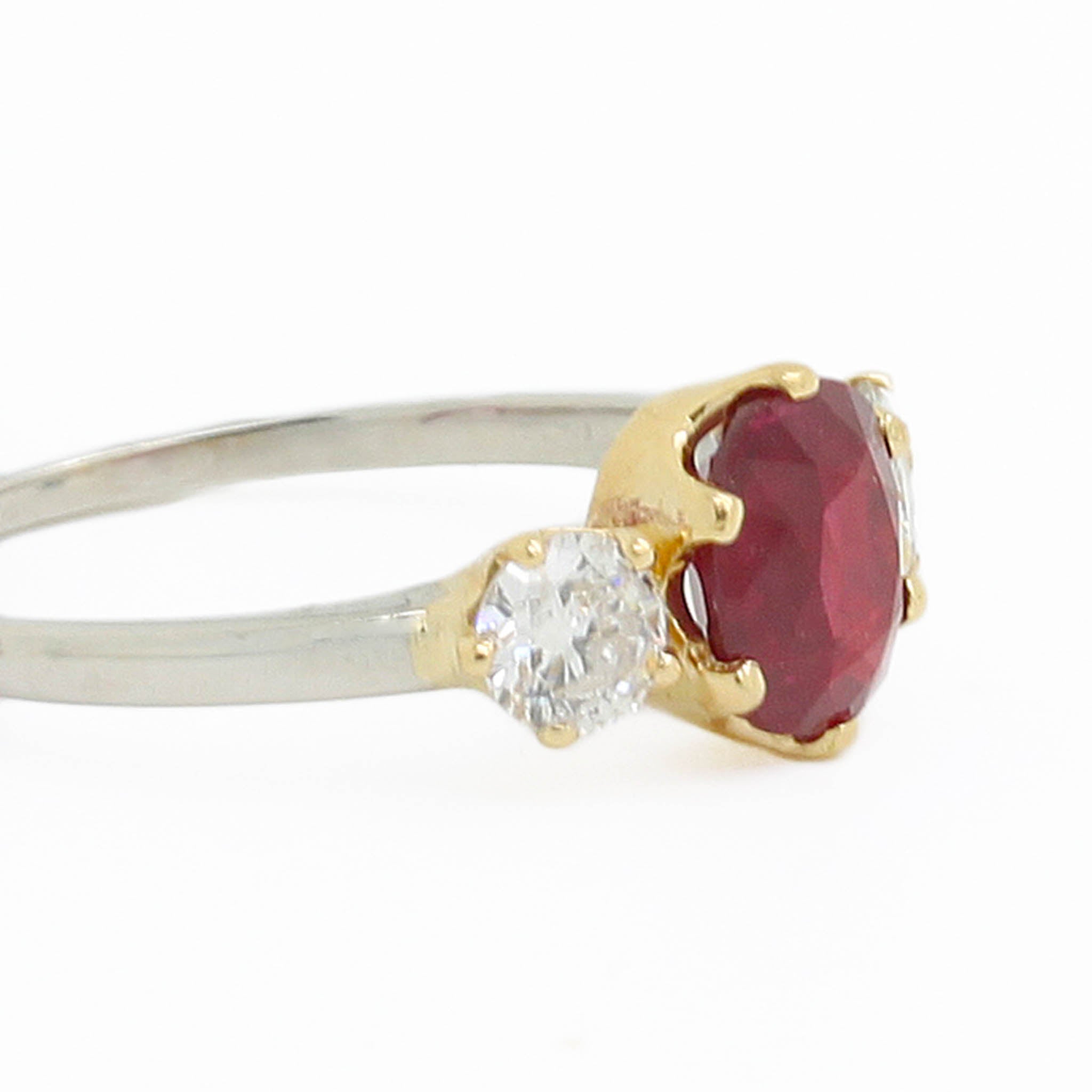 Ruby & Diamond Three-Stone Ring