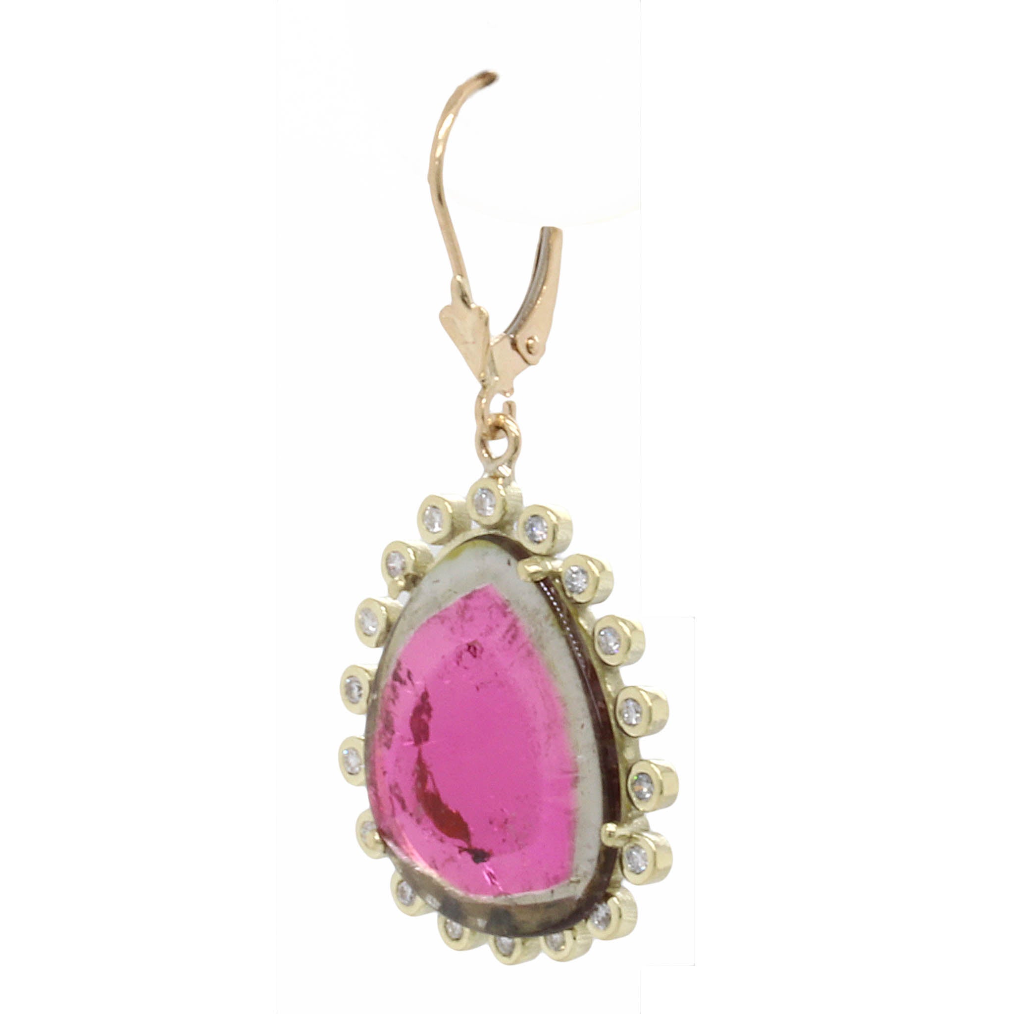 Watermelon Tourmaline Drop Earrings