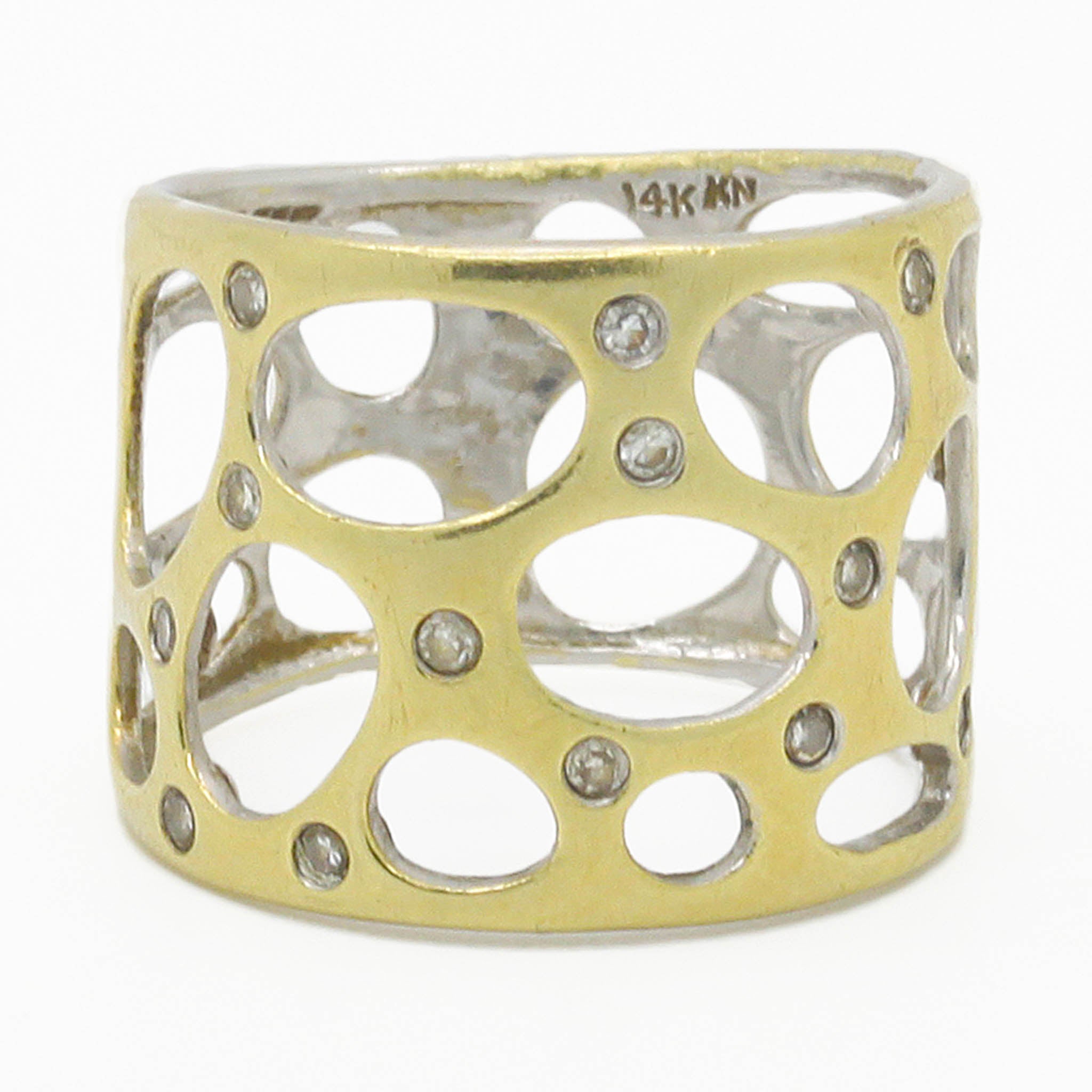 Wide Openwork Band With Diamonds