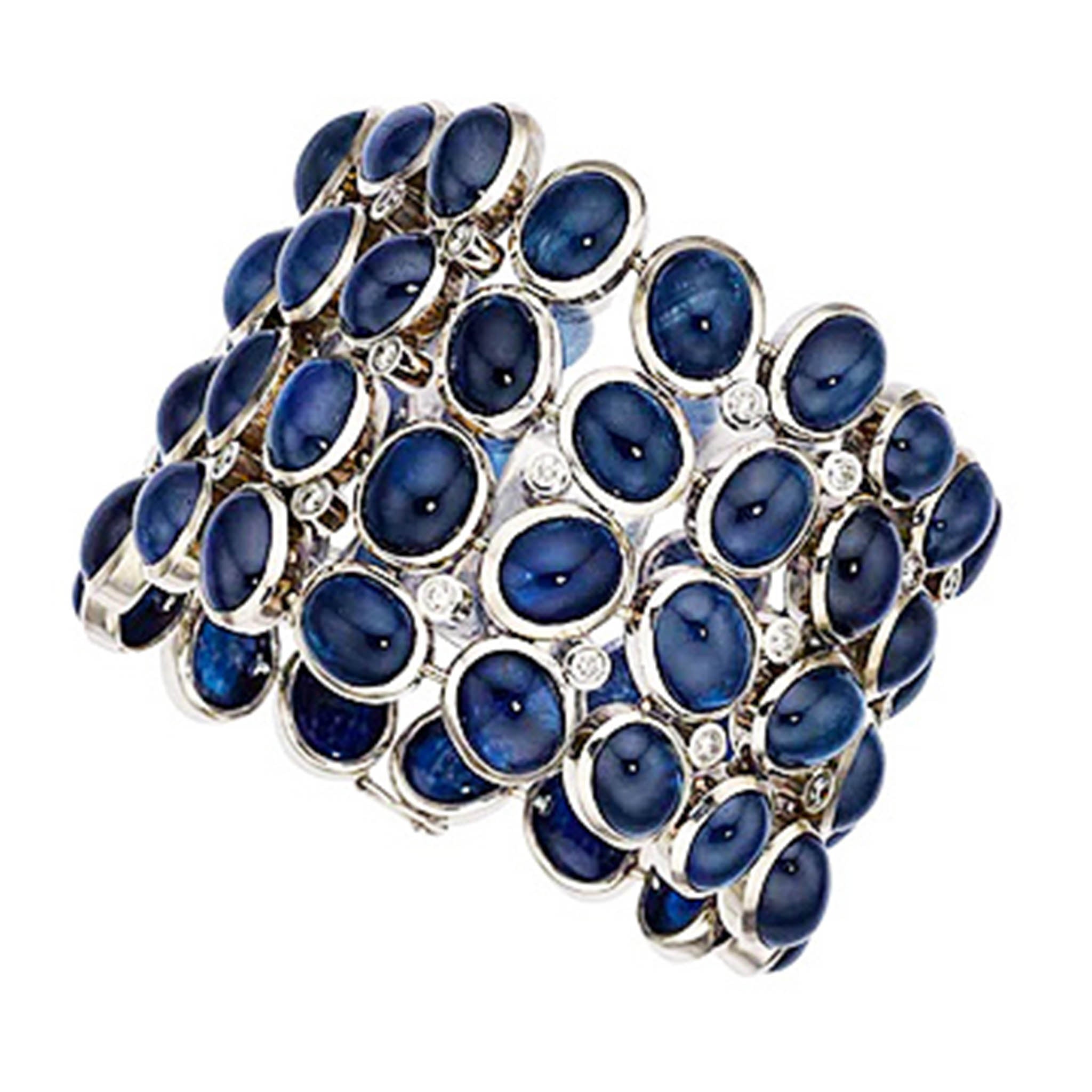 Large Cabochon Blue Sapphire Diamond