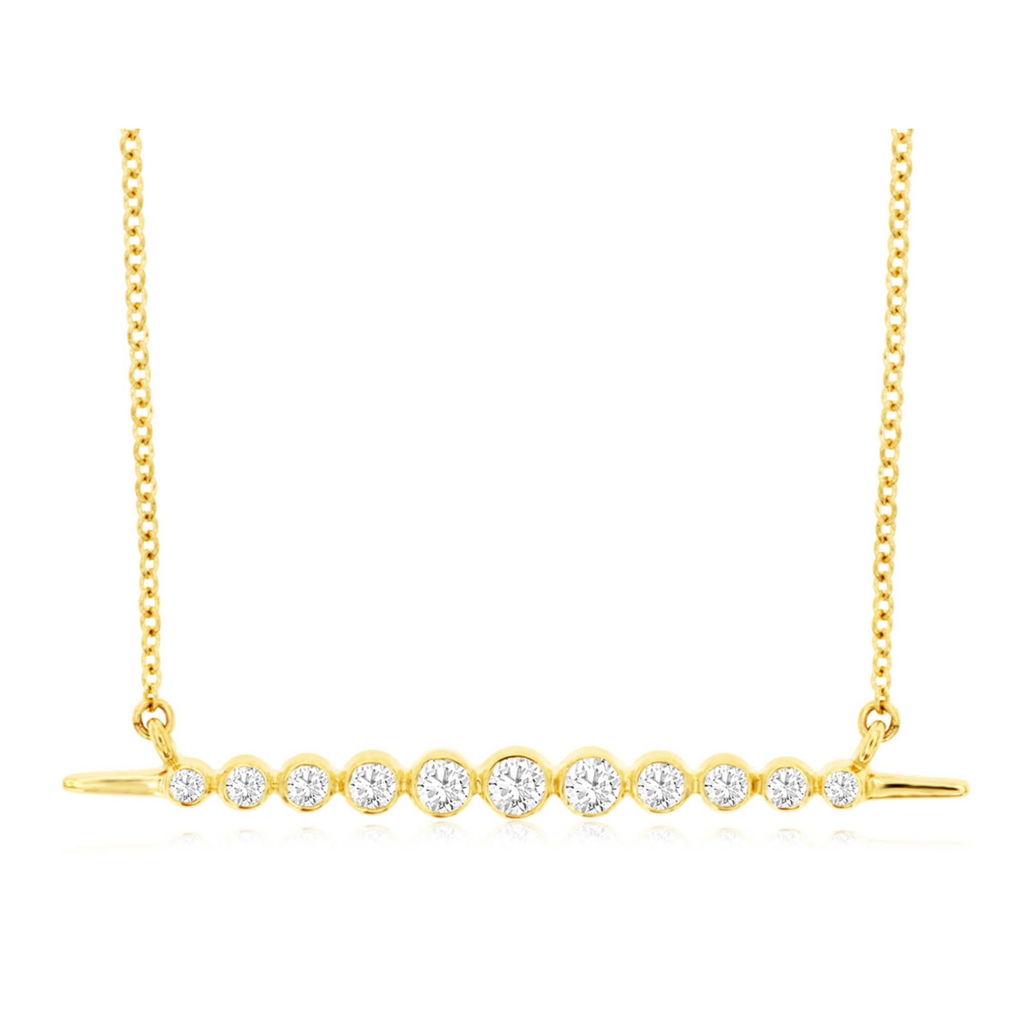Bezel Set Diamond Straight Bar Pendant