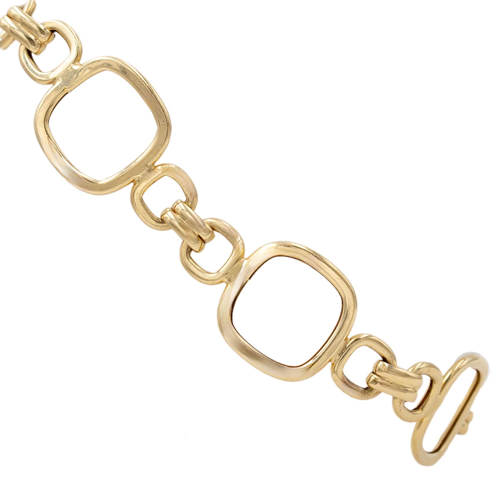 Large And Small Square Link Line Gold Bracelet