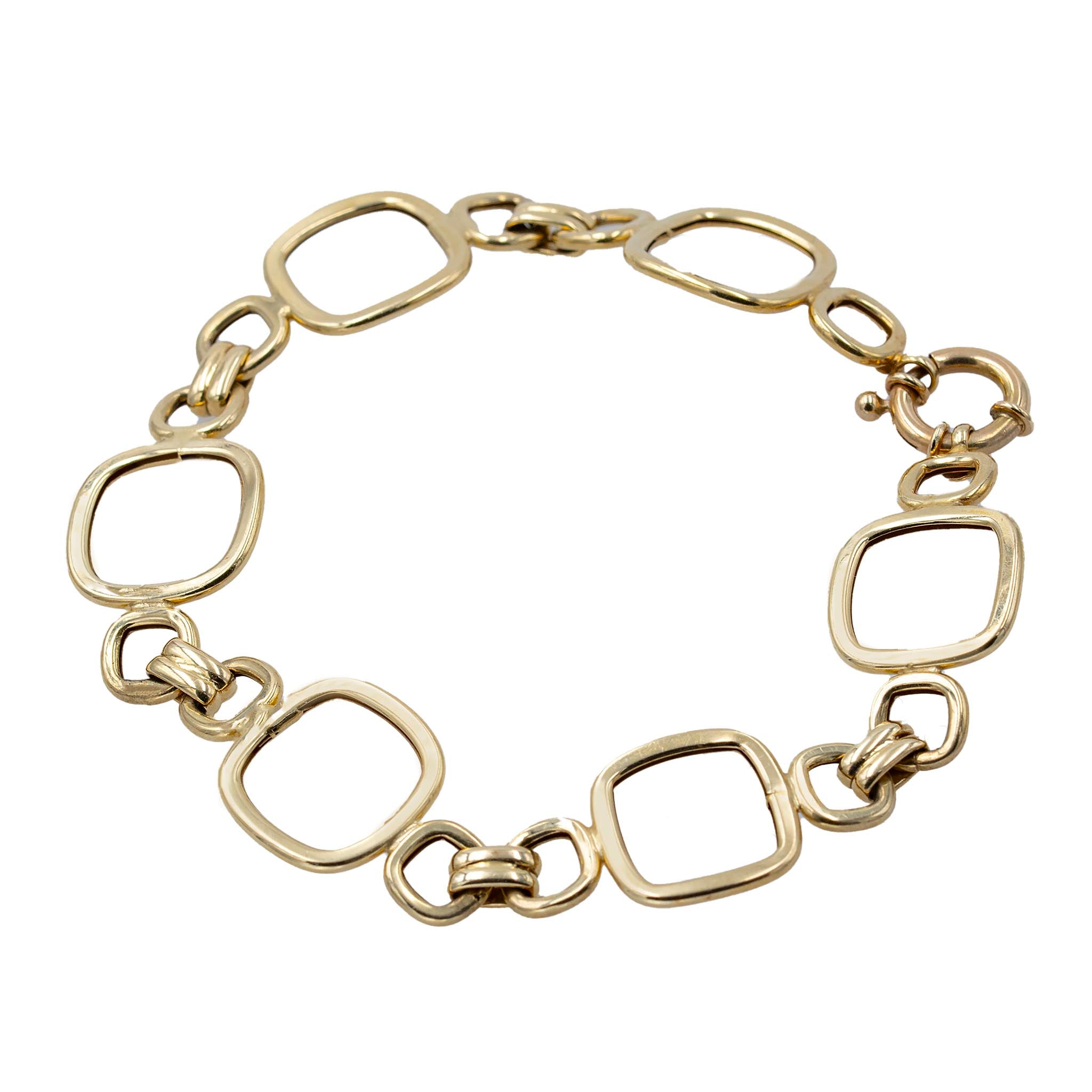Large And Small Square Link Line Gold Bracelet