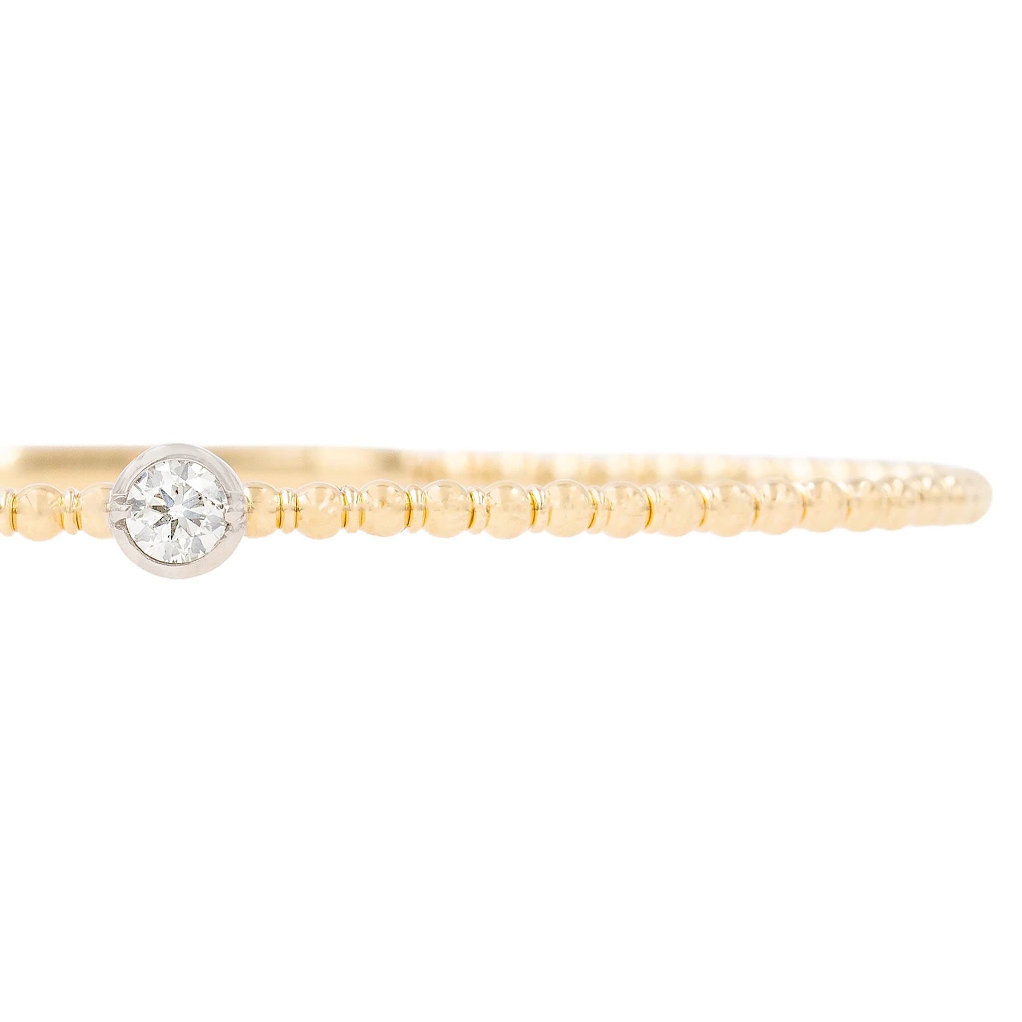 Single Bezel Set Diamond Beaded Flexi Bracelet