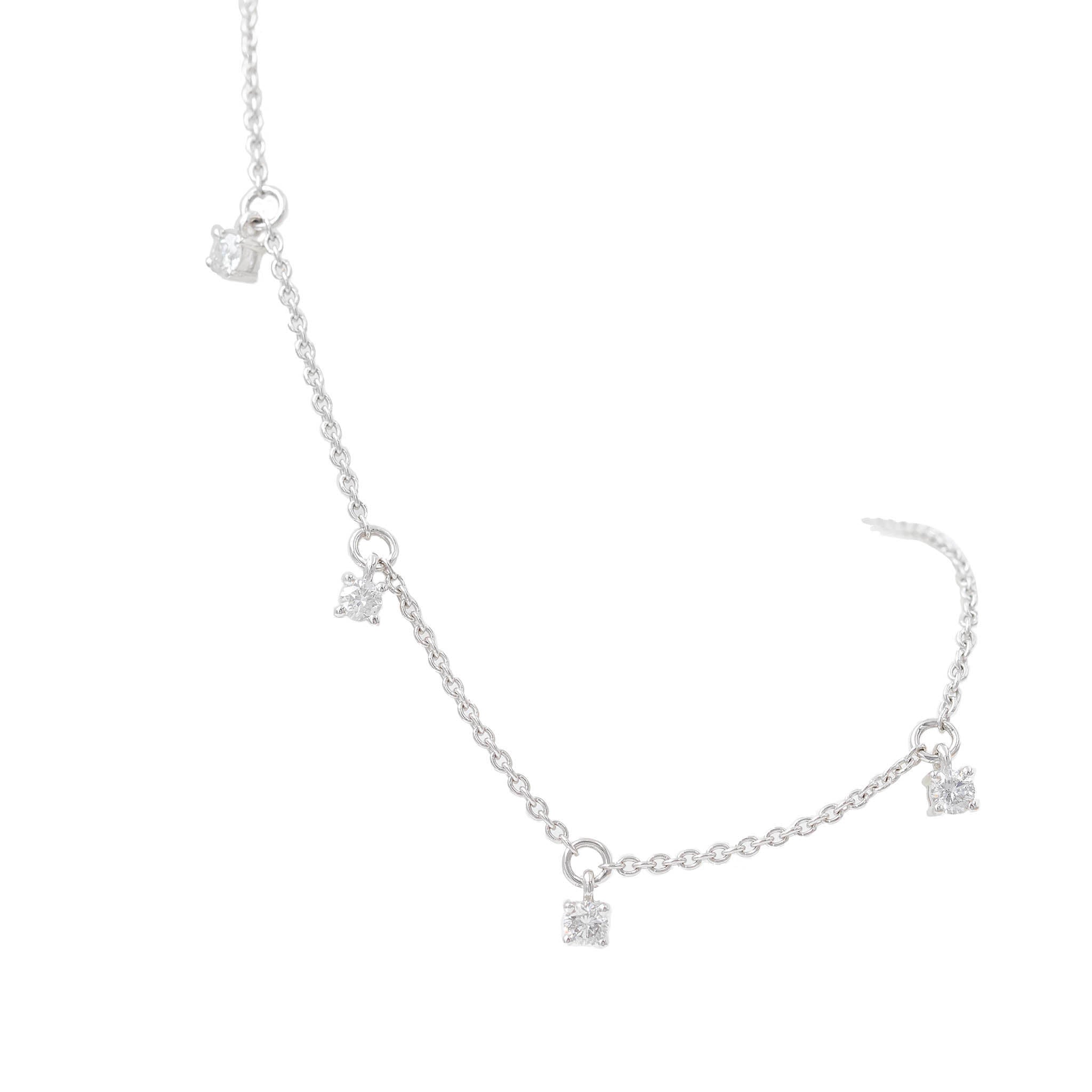 Diamond Dangle Bracelet In White Gold
