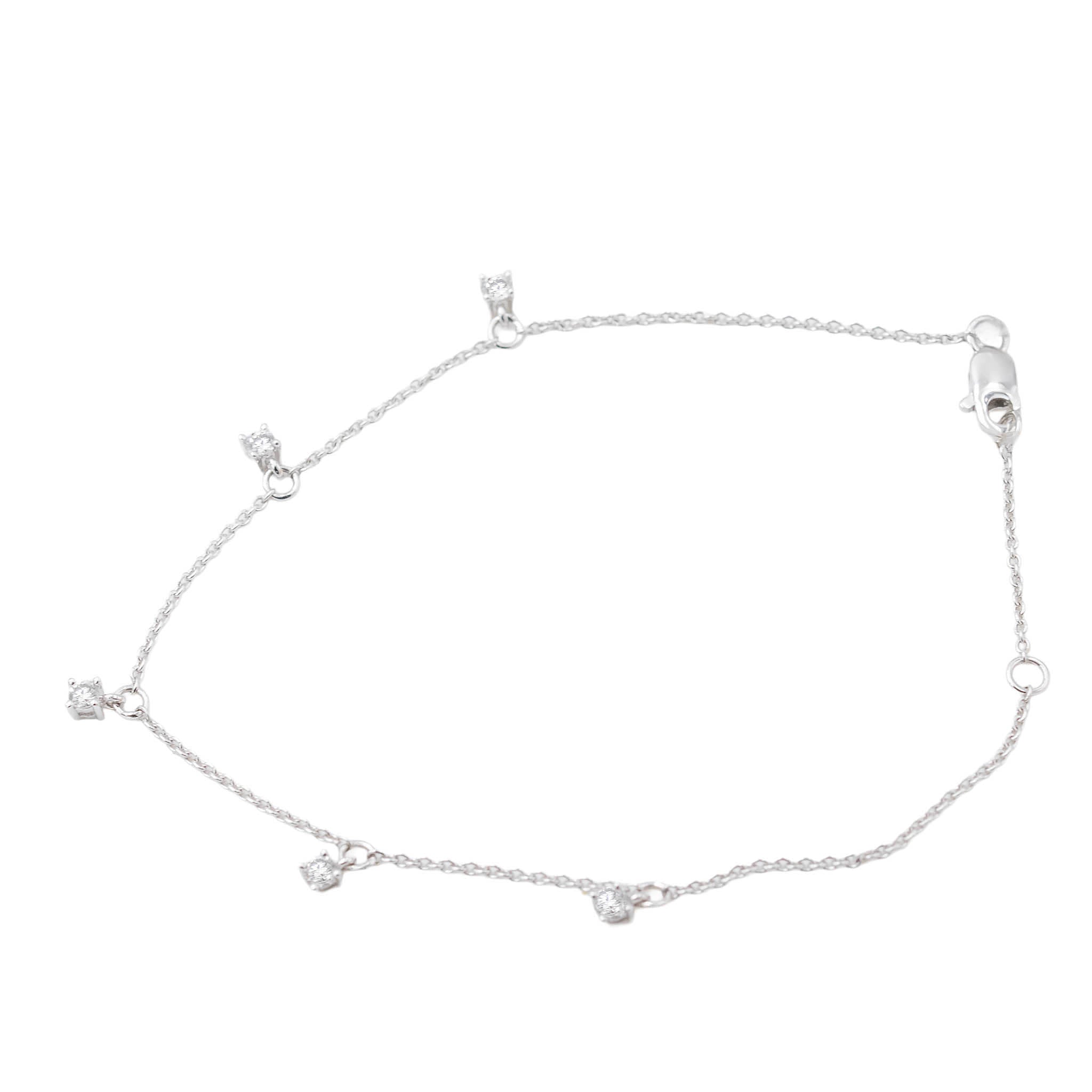 Diamond Dangle Bracelet In White Gold