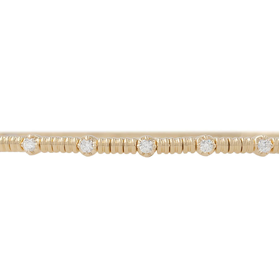Thin Flexible Bangle With Diamonds