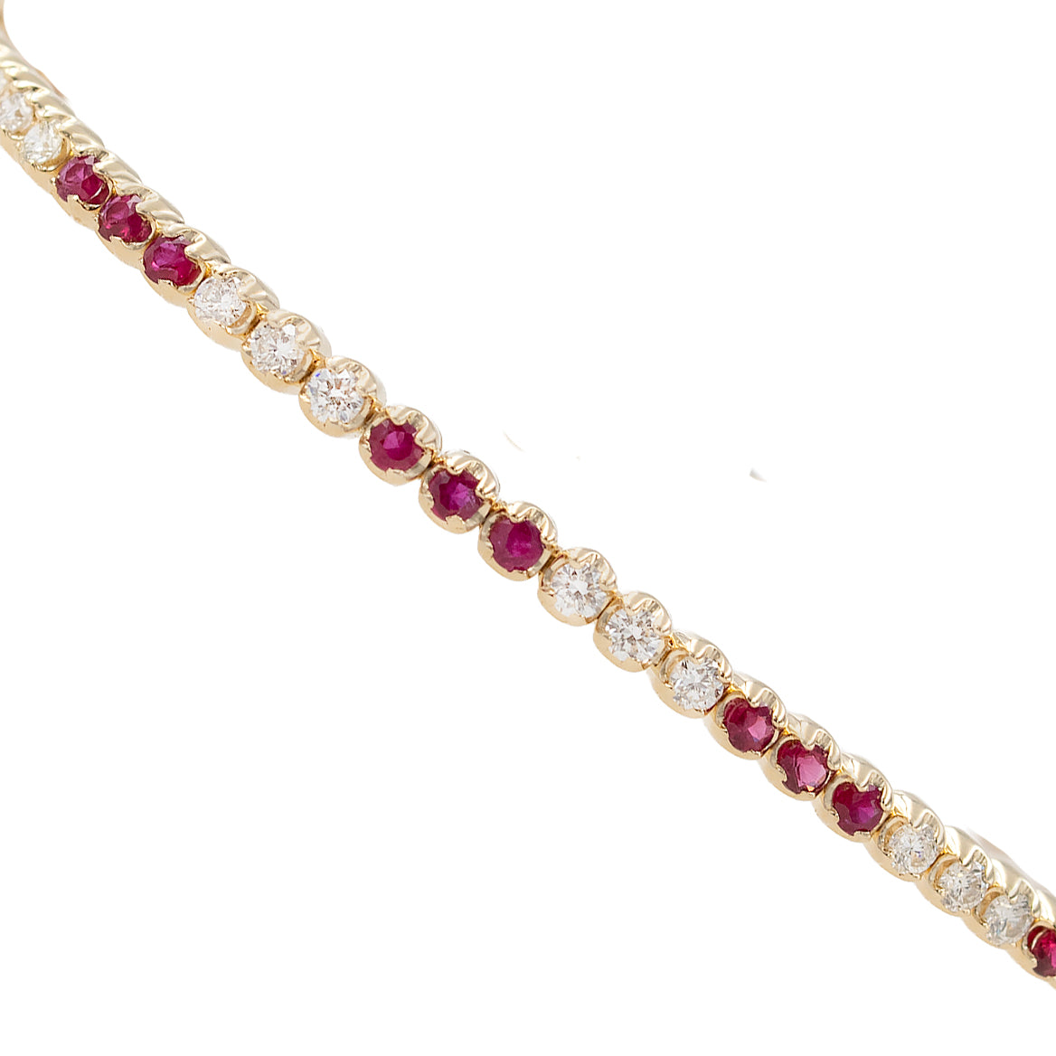 Ruby And Diamond Line Bracelet