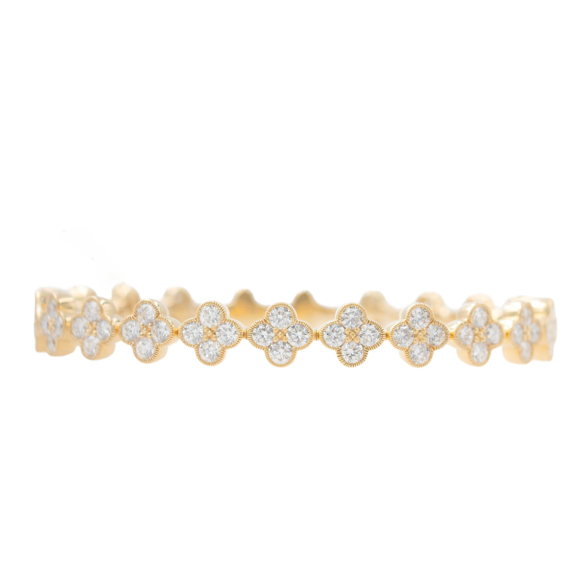 Lab Grown Diamond Clover Bangle Bracelet