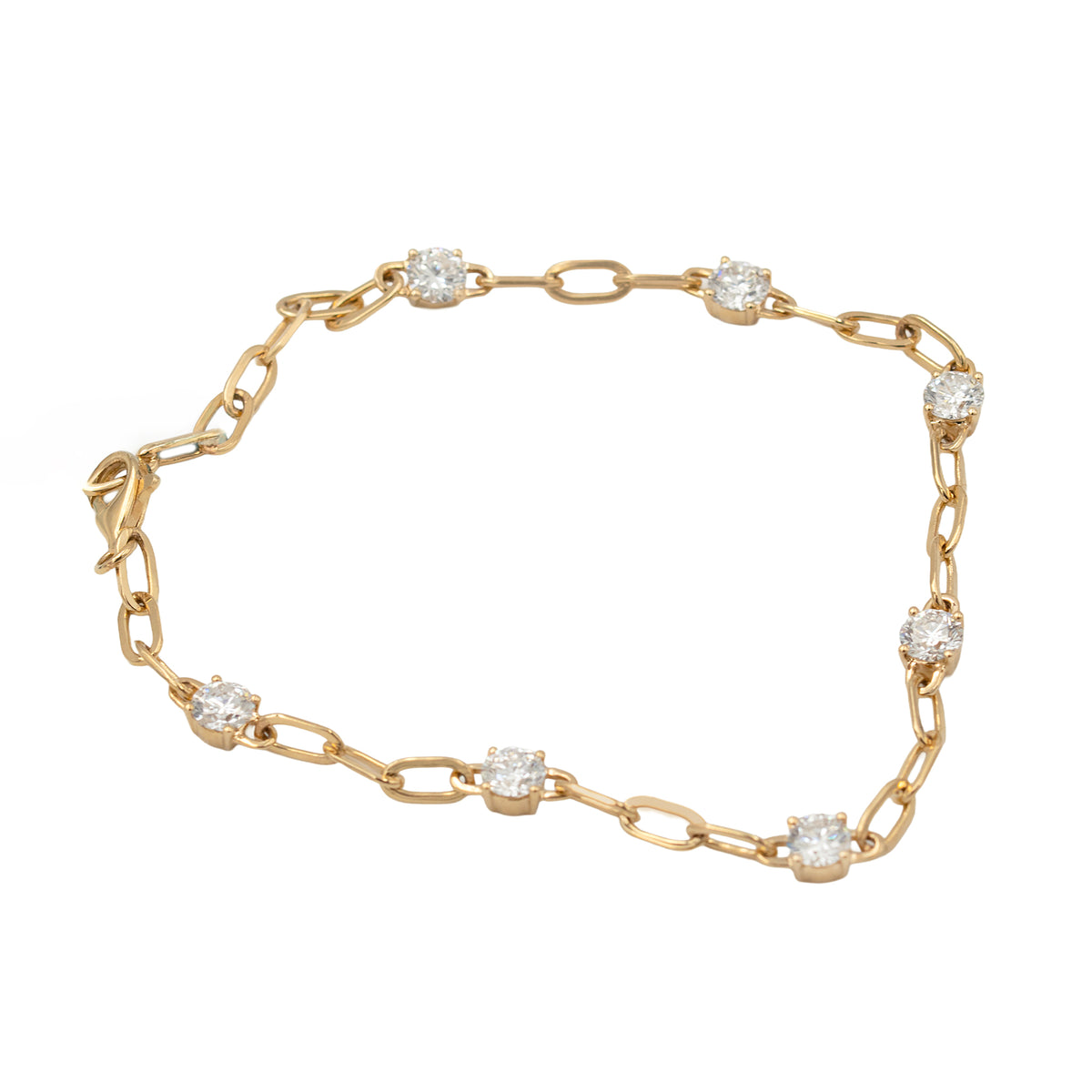 Lab Grown Diamond Station Link Bracelet