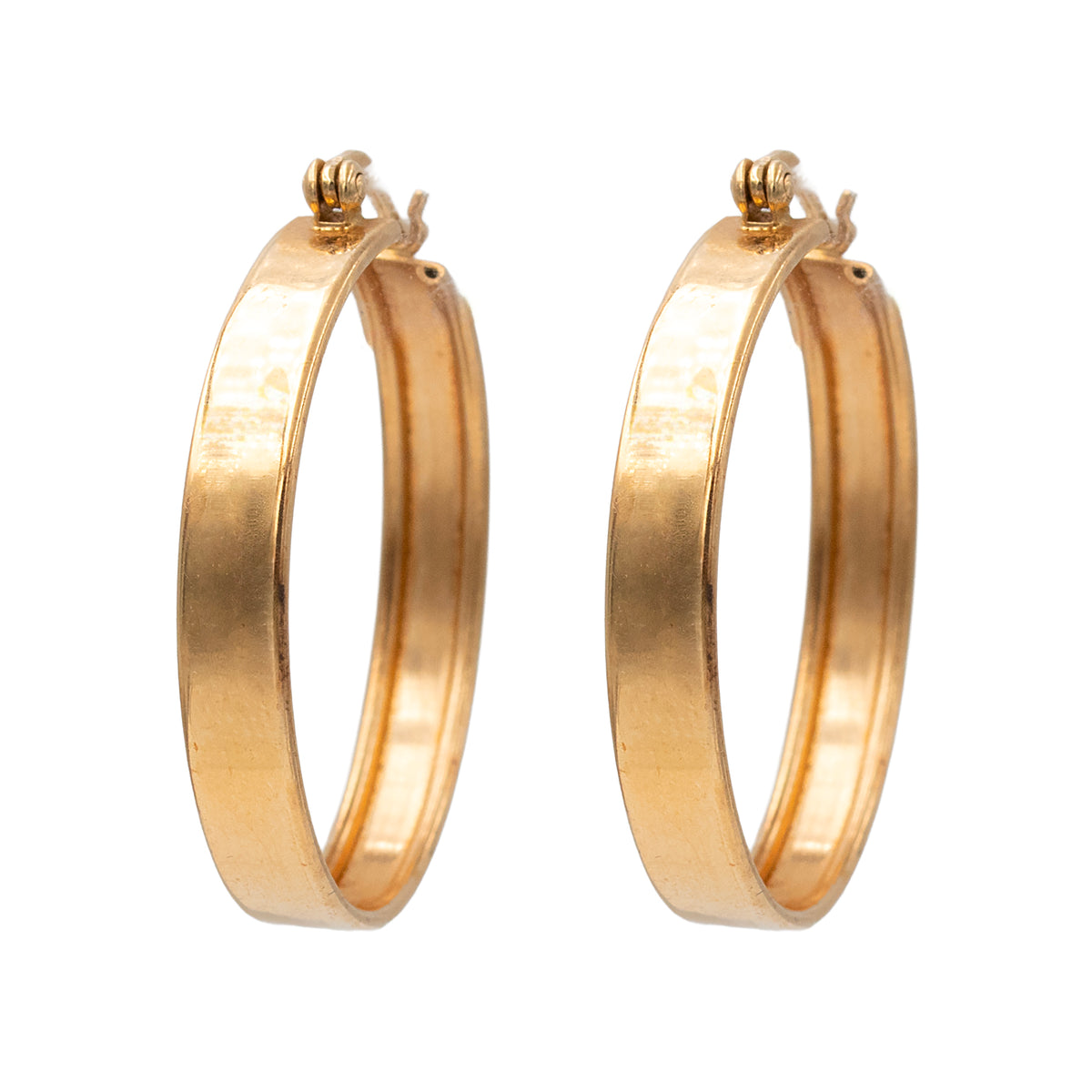 Flat Medium Hoop Earrings