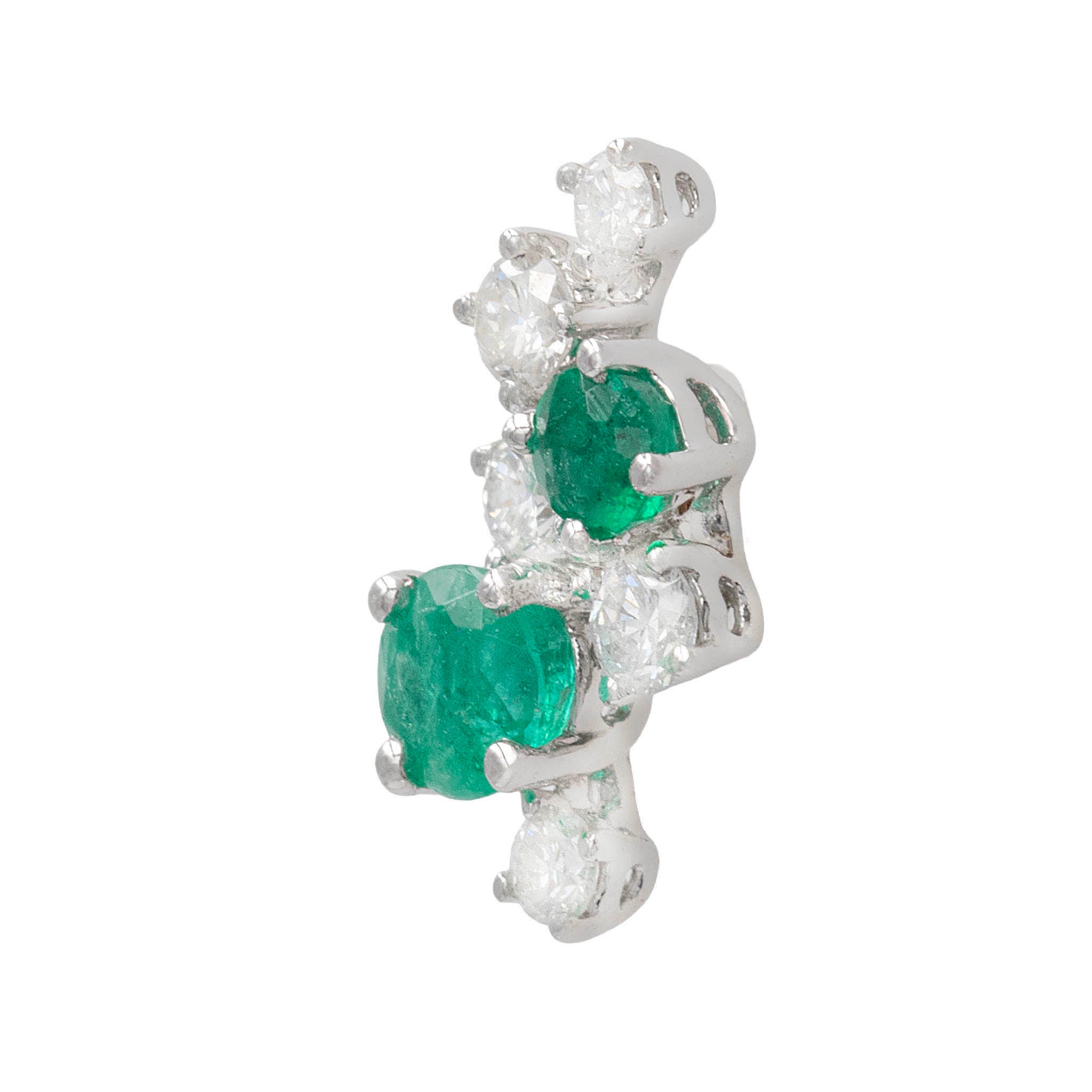 Scattered Emerald And Diamond Stud Earrings