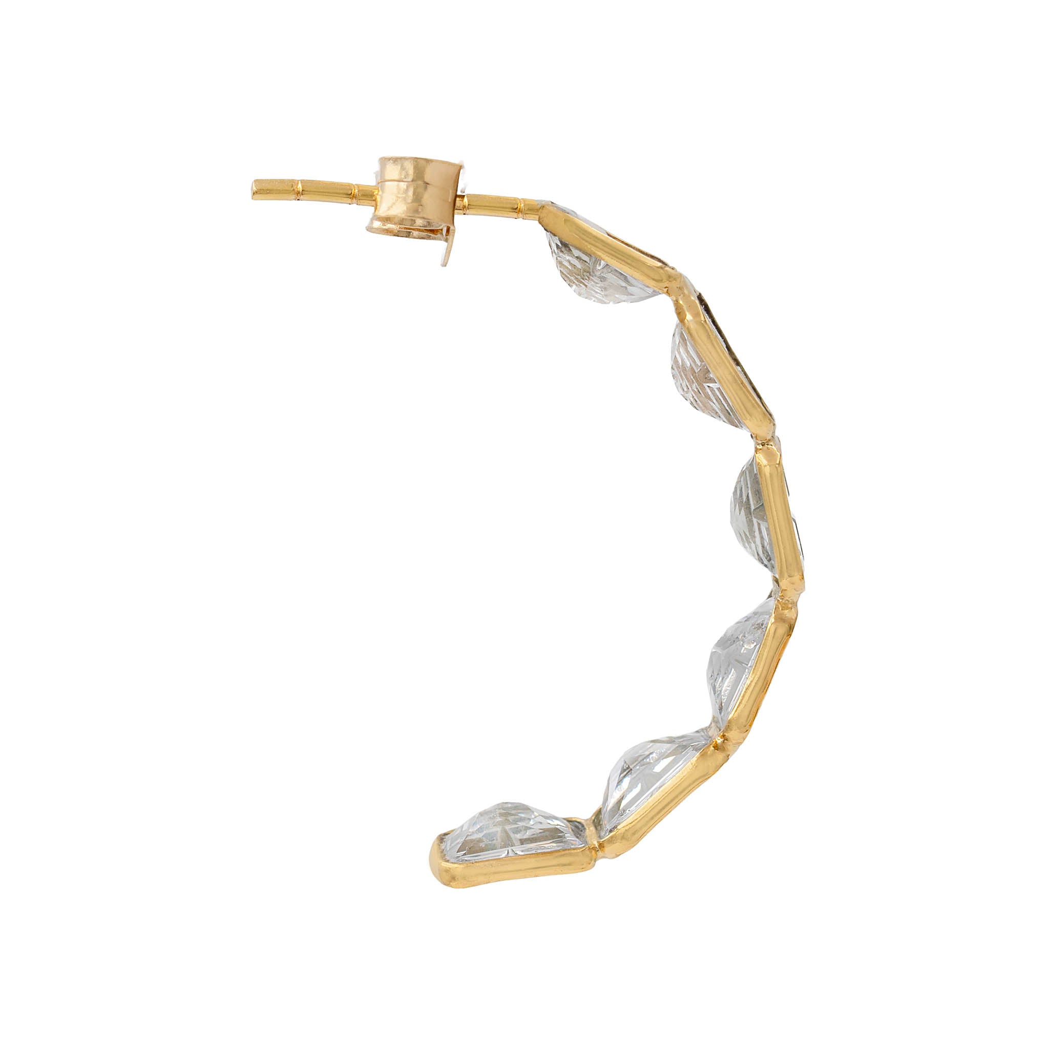 Bezel Set Zircon Half Hoop Earrings