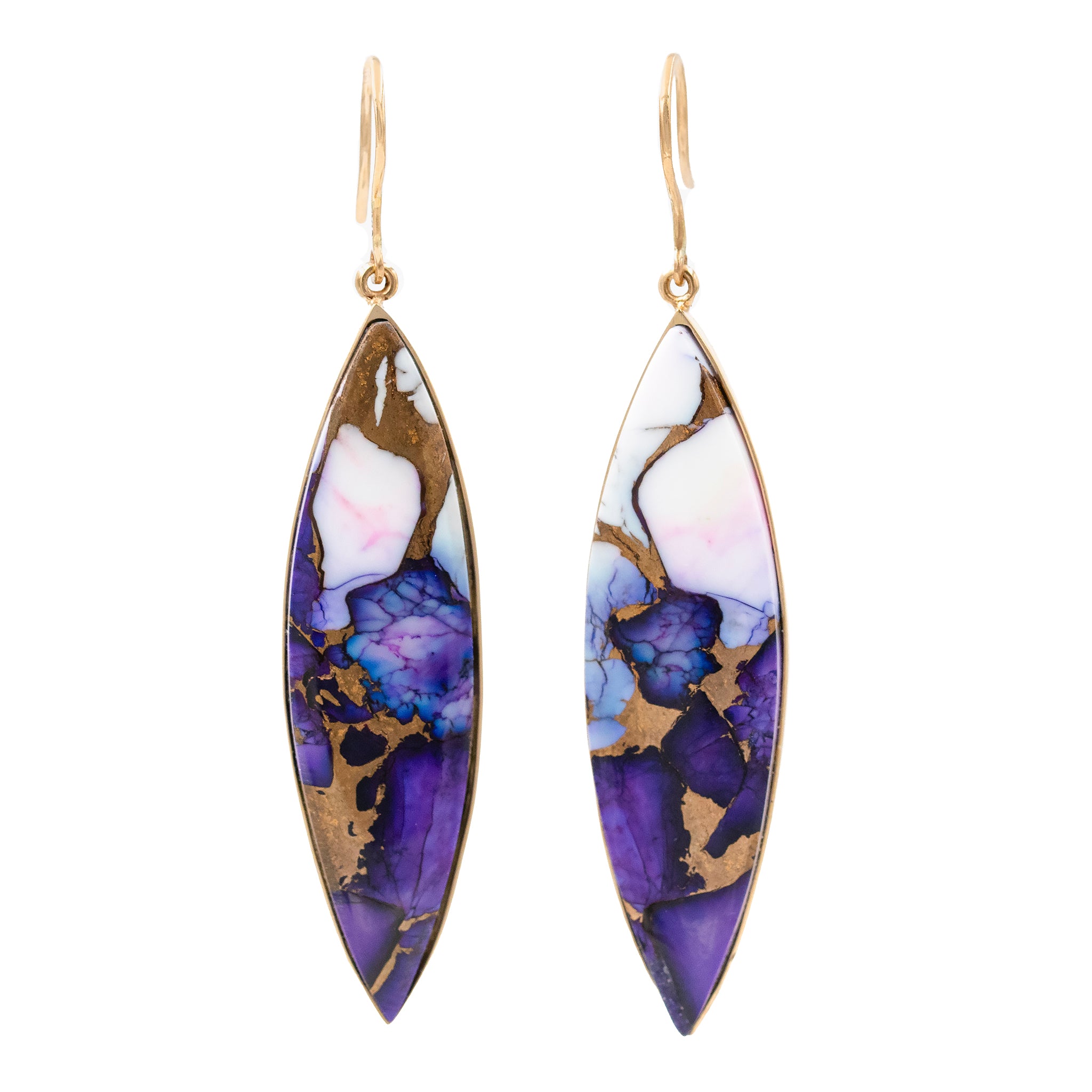 Purple Buffalo Dahlia Drop Earrings