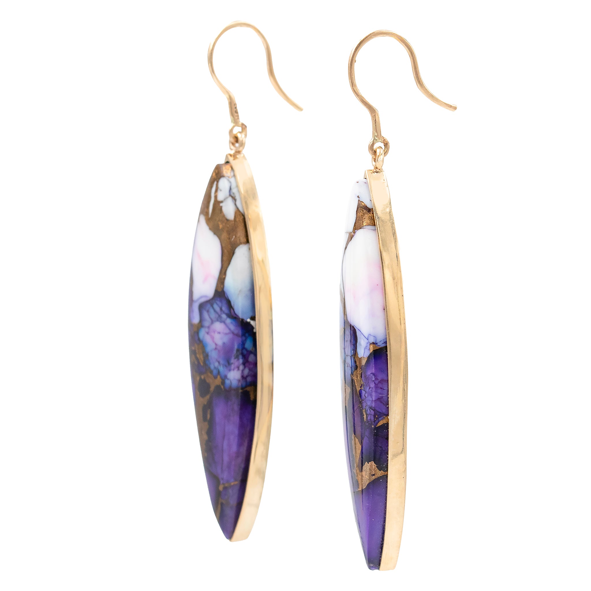 Purple Buffalo Dahlia Drop Earrings