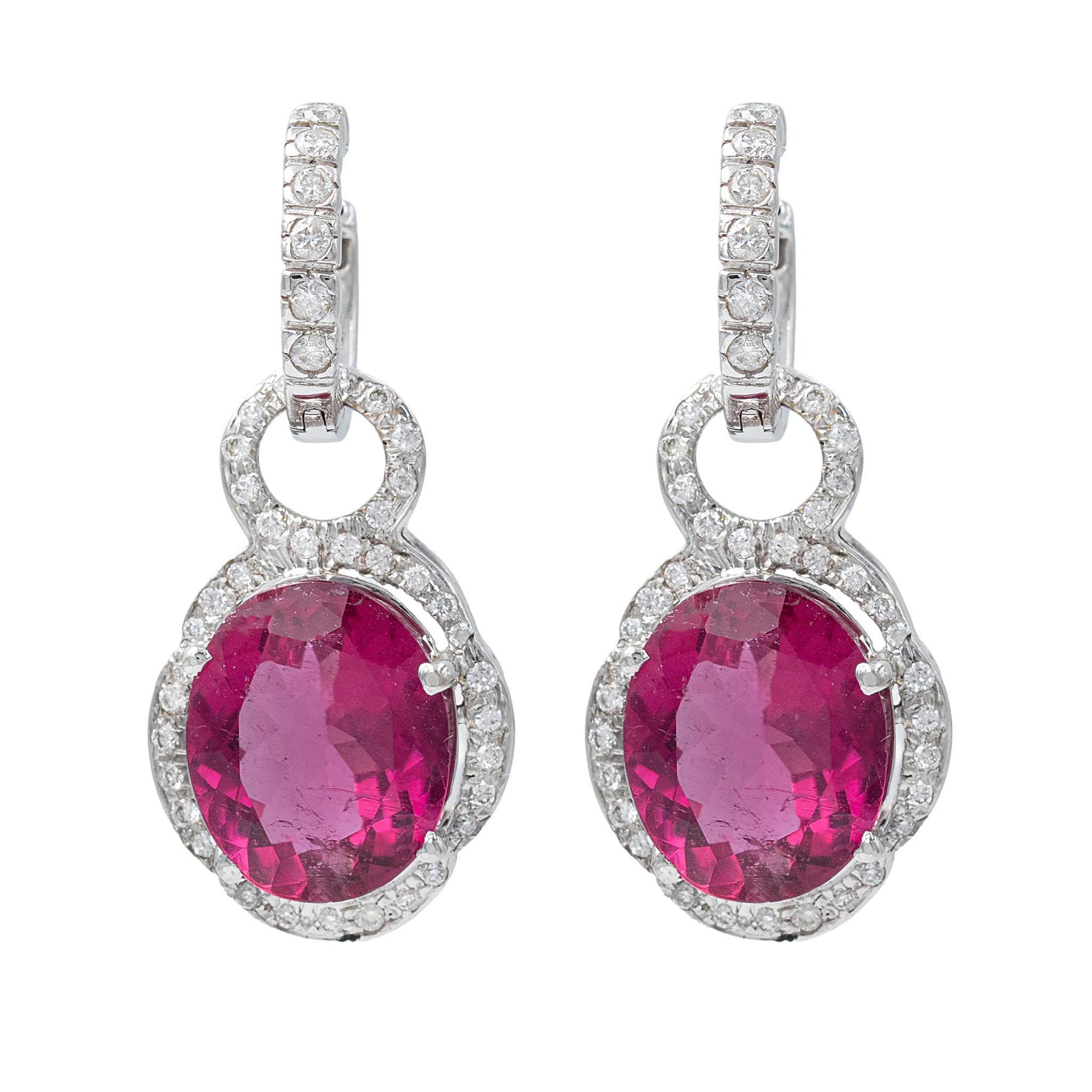 Rhodolite Garnet And Diamond Convertible Earrings