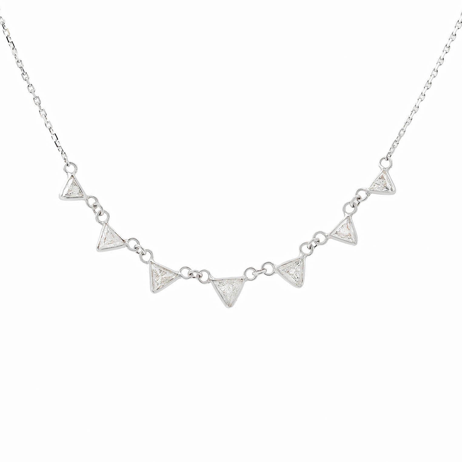 Trillion Cut Diamond Drop Necklace