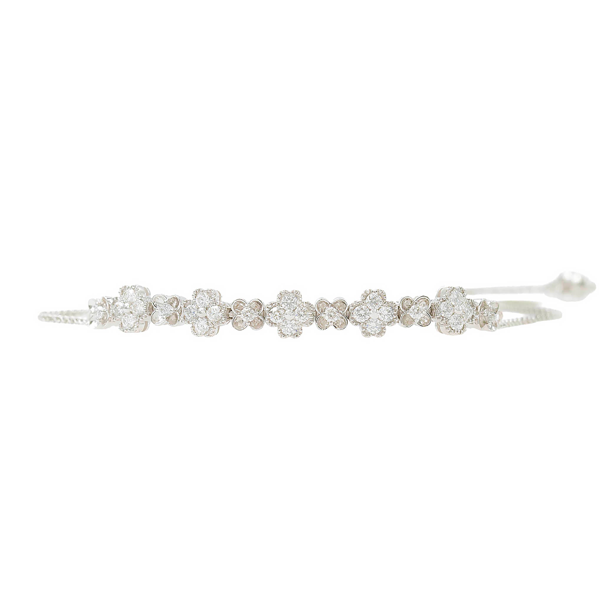 Diamond Clover Bolo Bracelet