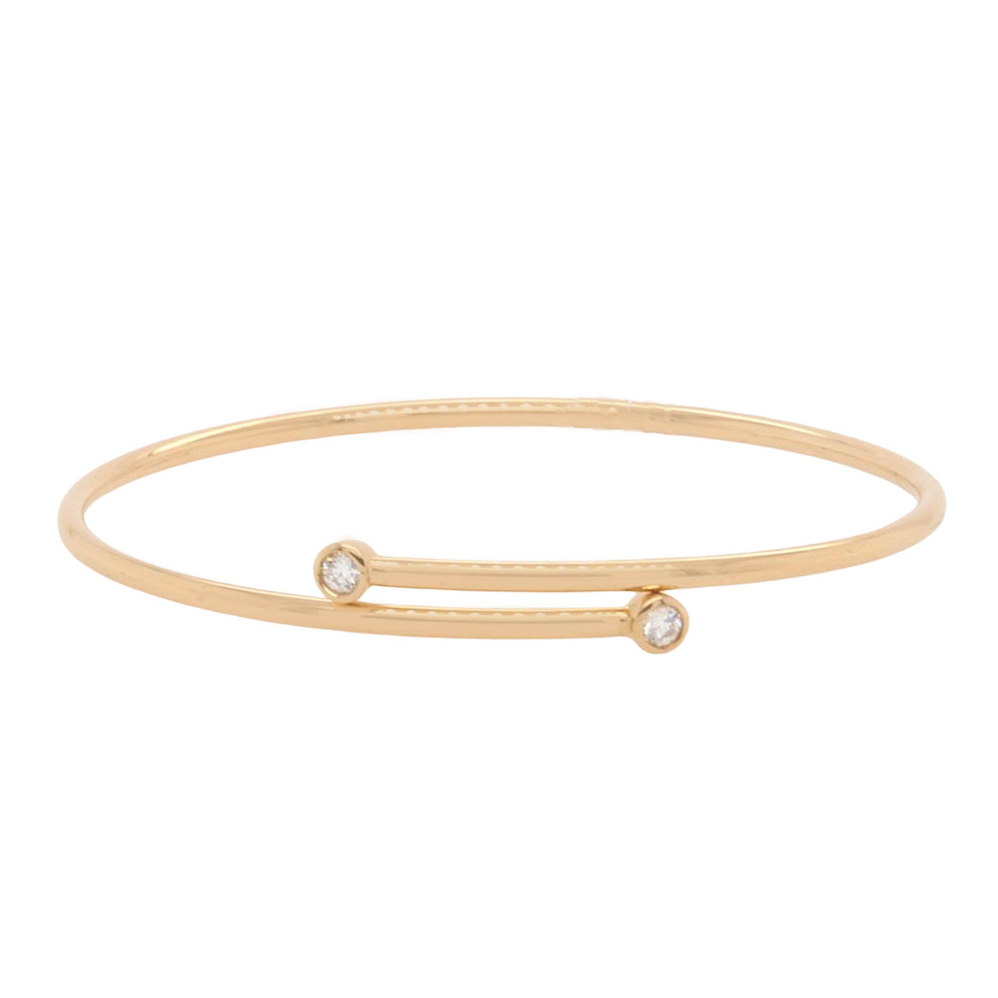 Slim Bypass Diamond End Bangle Bracelet