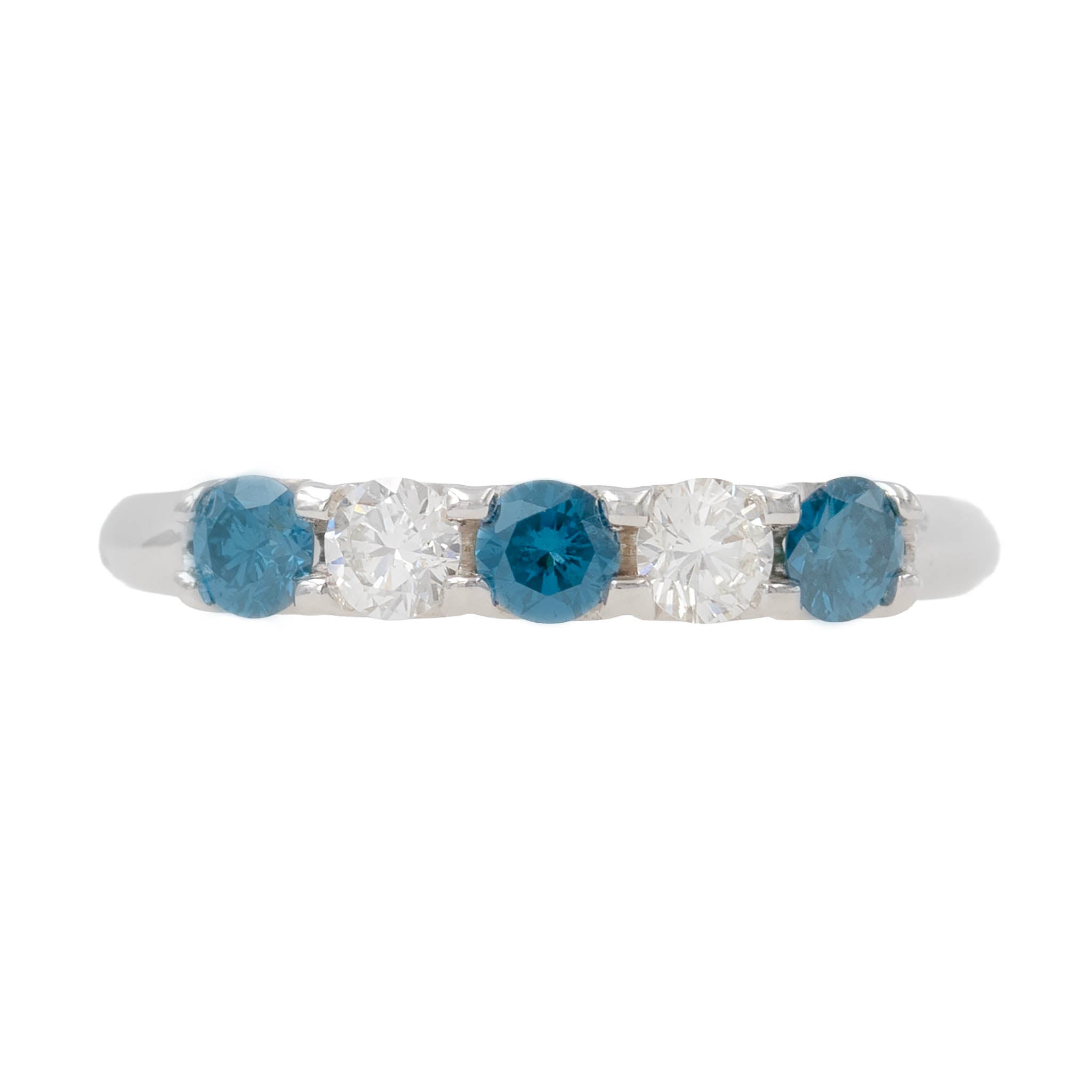 Blue And White Diamond Band