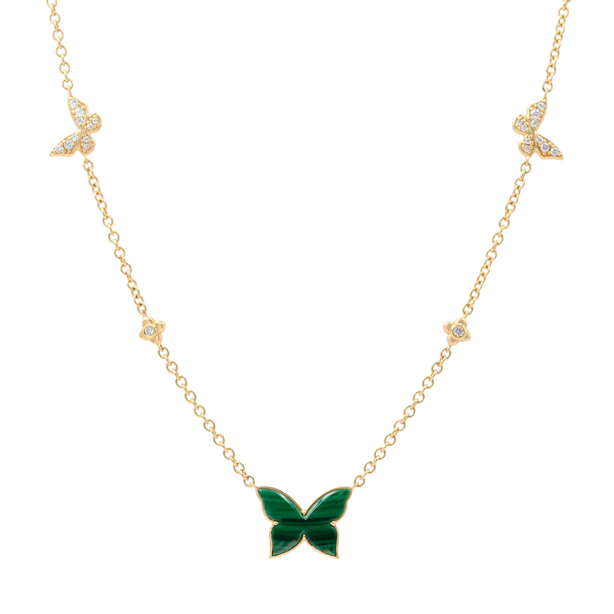 Malachite Butterfly Pendant Necklace
