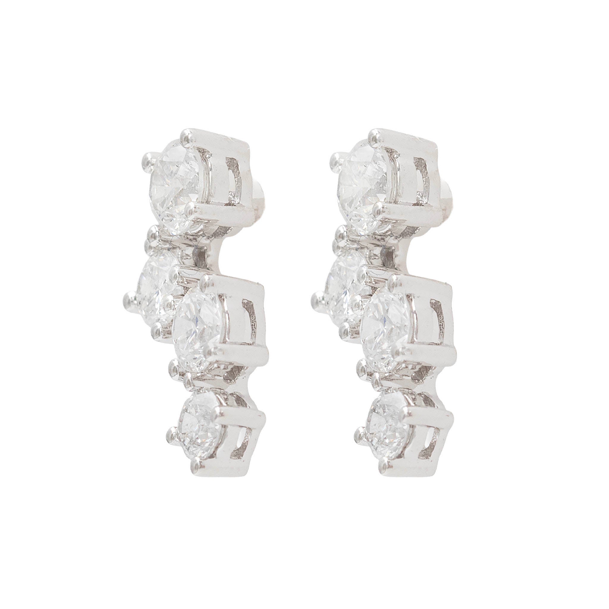 Scattered Round Diamond Stud Earring