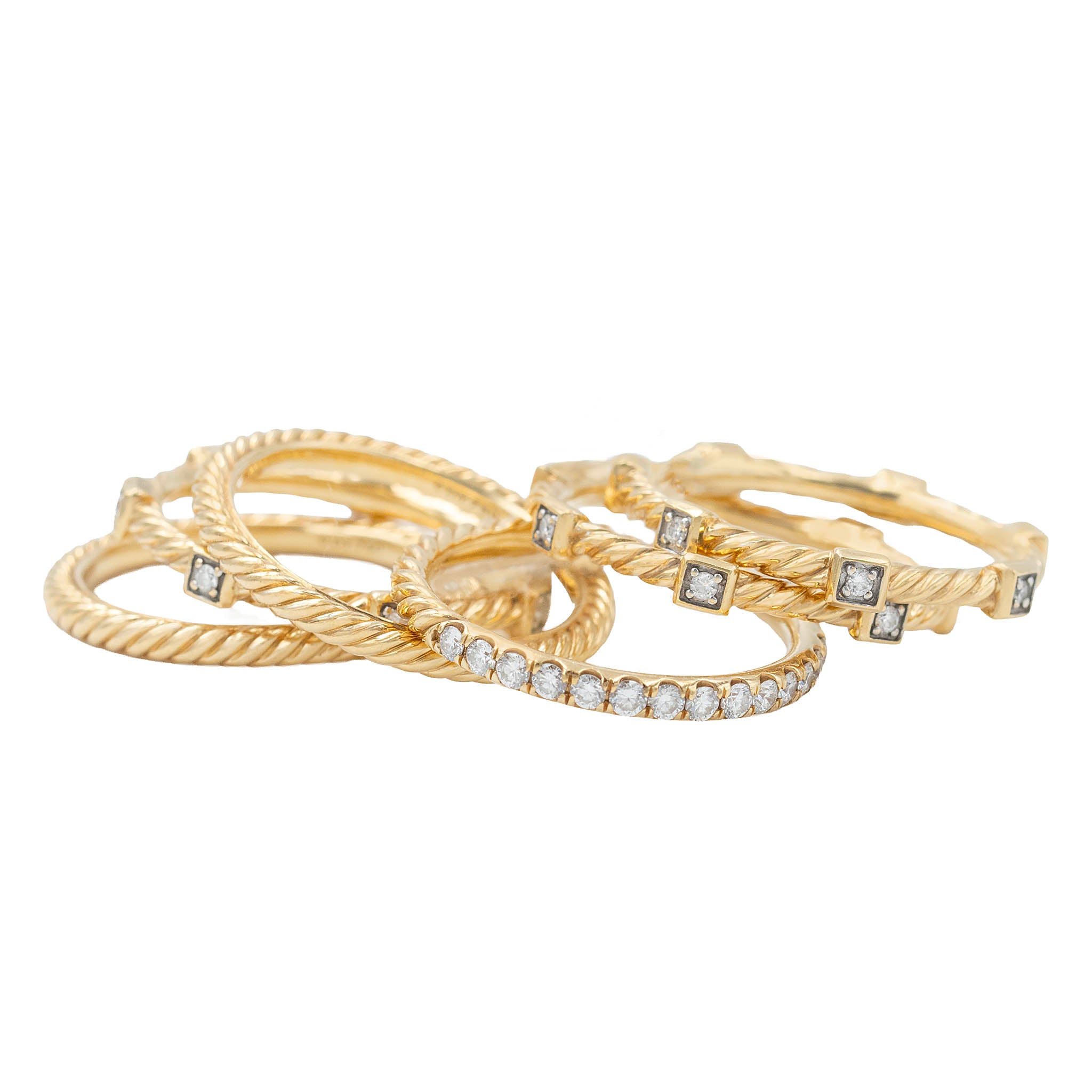Yurman Six Band Stack With Diamonds