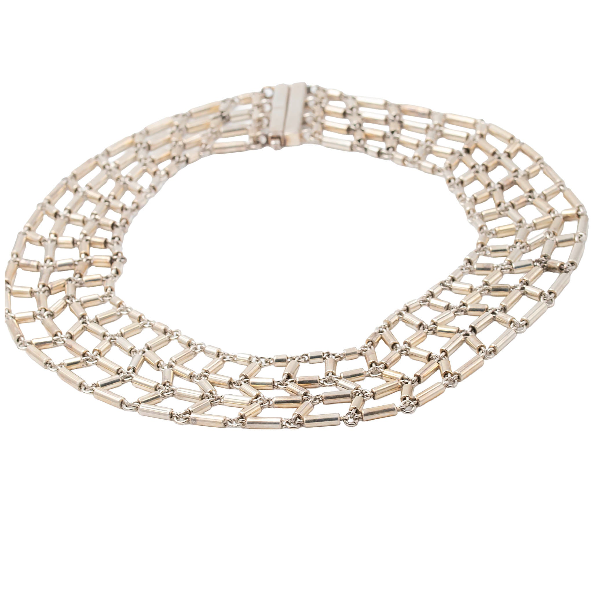 Oversized Vintage Silver Collar Necklace
