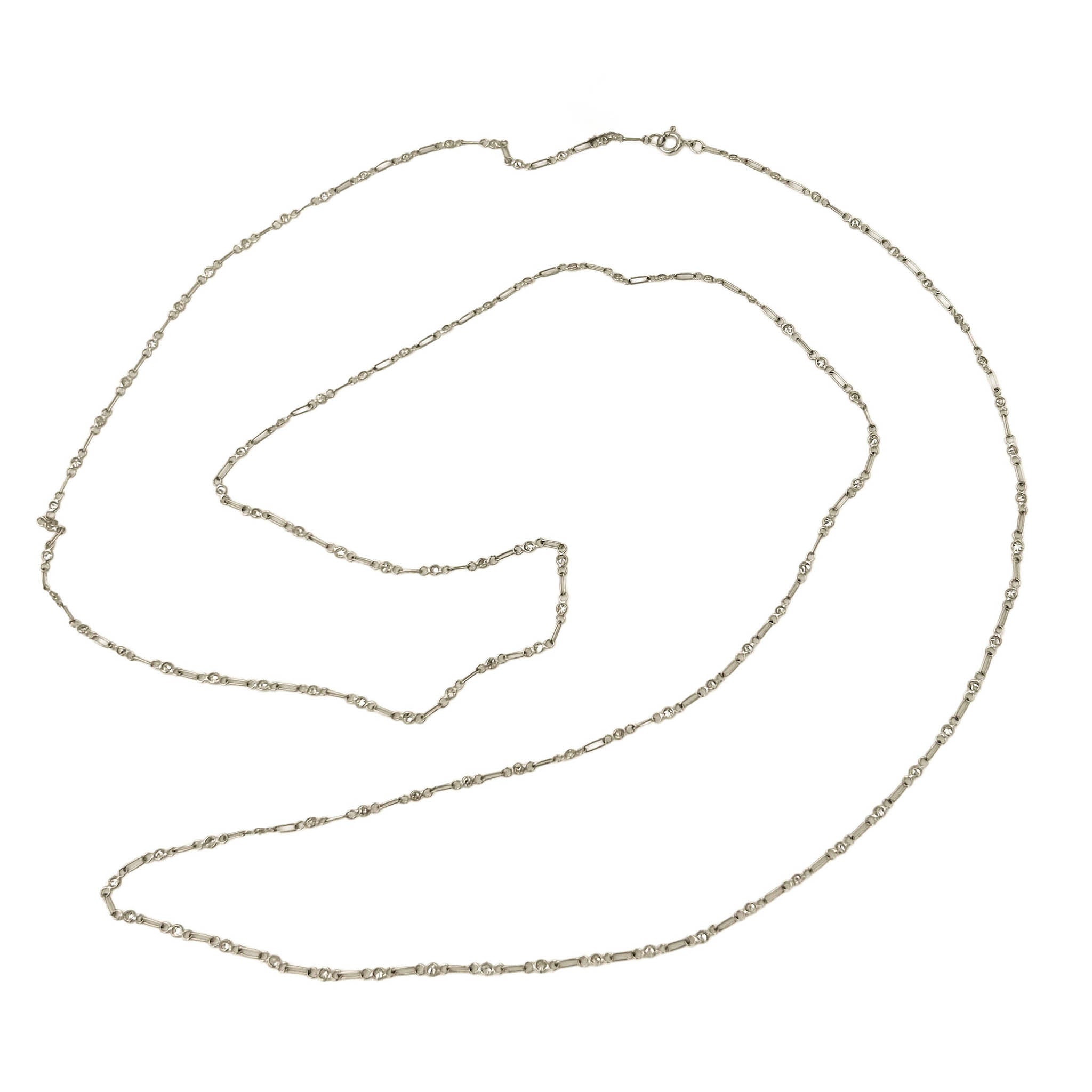 Handmade Platinum And Diamond Long Chain