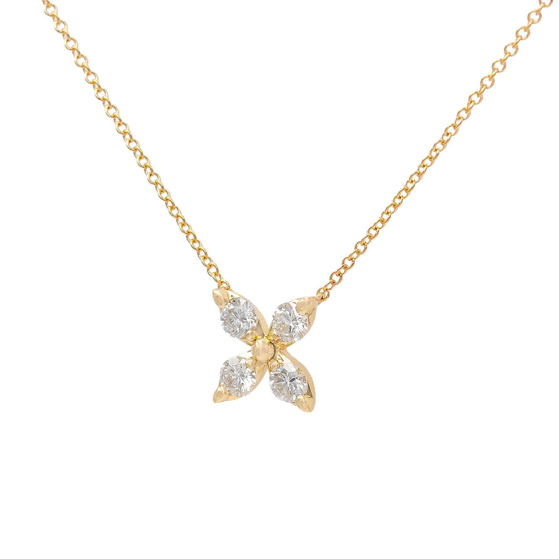 Diamond Clover Pendant Necklace