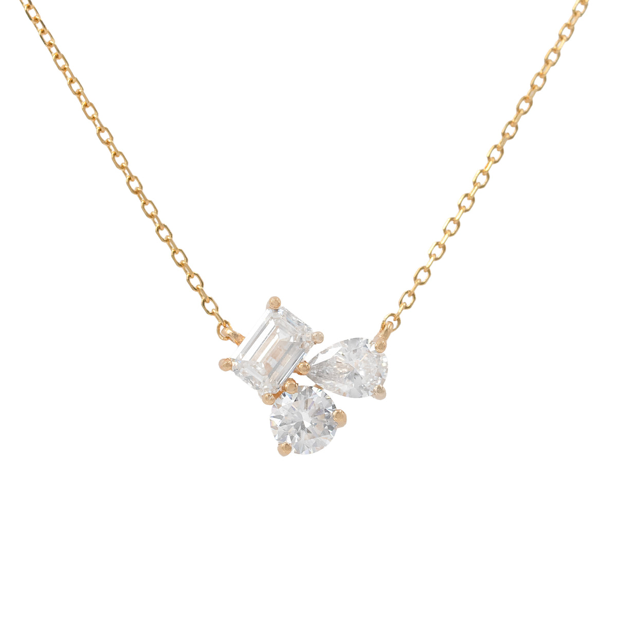 Multishape Cluster Of Lab Grown Diamonds Pendant Necklace