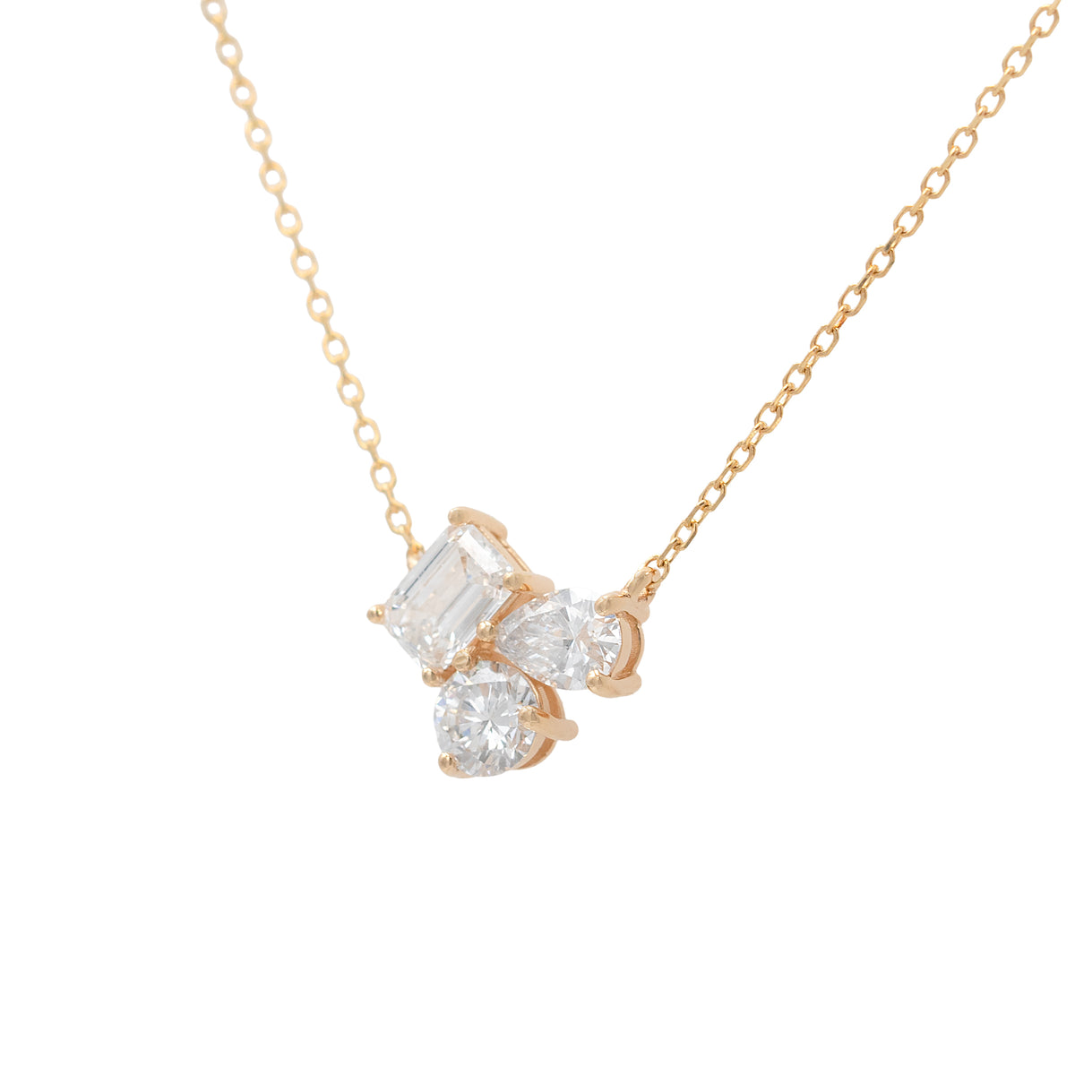 Multishape Cluster Of Lab Grown Diamonds Pendant Necklace