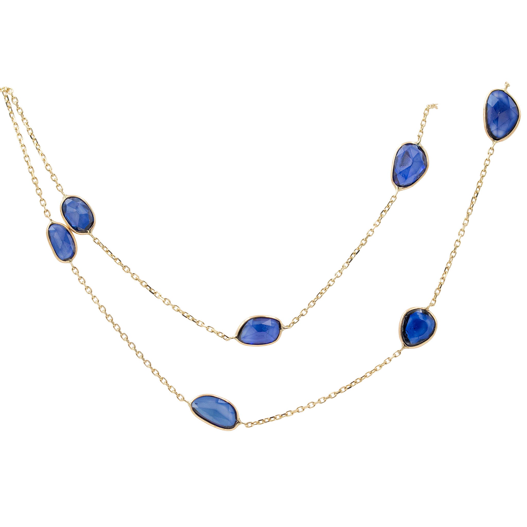 Sapphire Slice Station Necklace