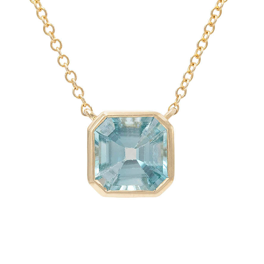 Bezel Set Zircon Pendant Necklace