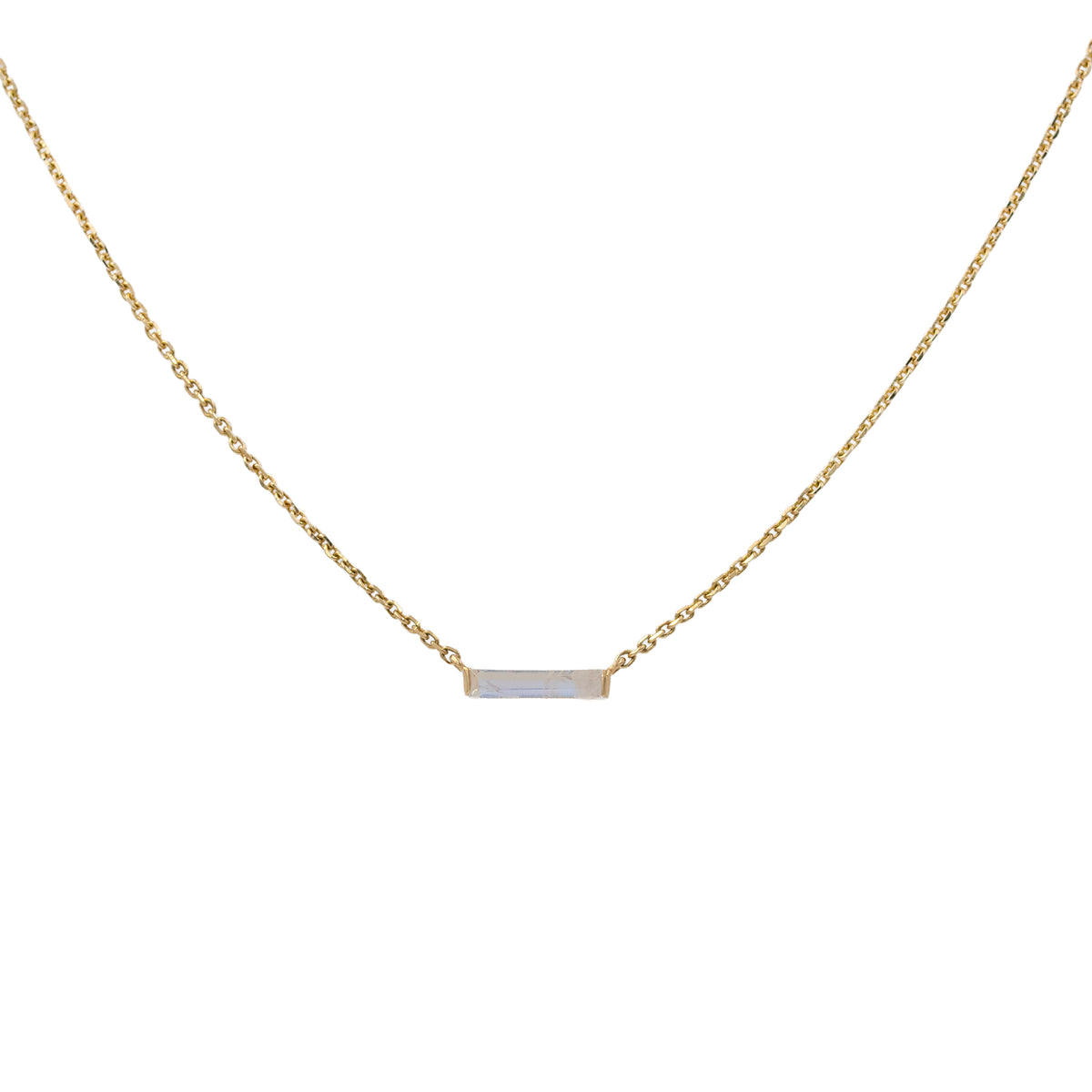 Moonstone Baguette Pendant Necklace