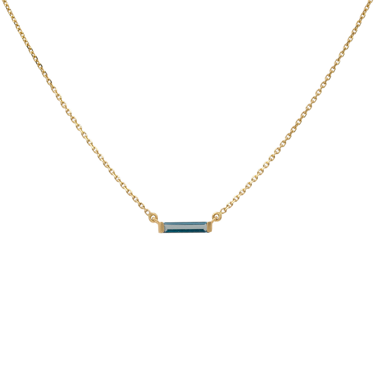 London Blue Topaz Baguette Pendant Necklace