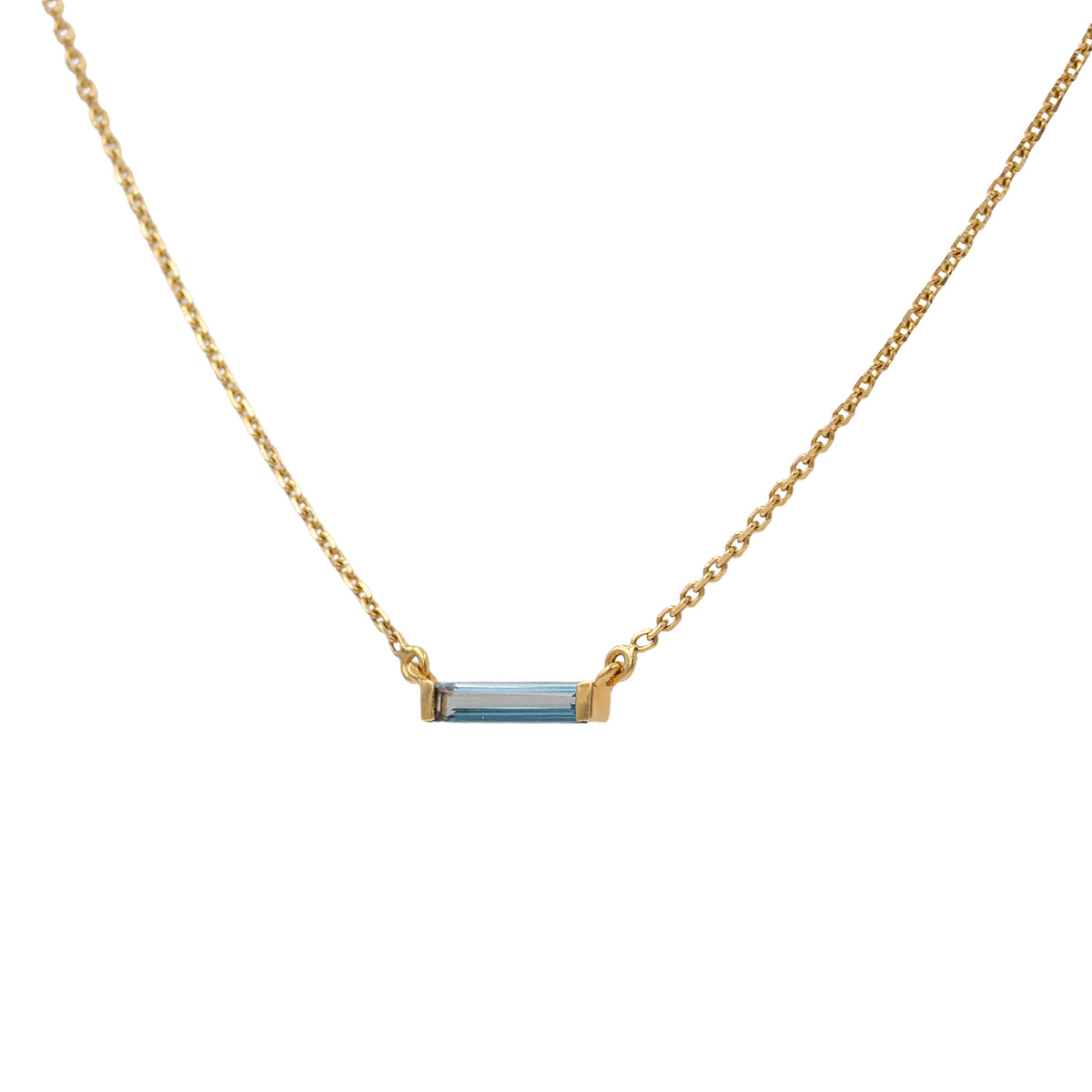 London Blue Topaz Baguette Pendant Necklace
