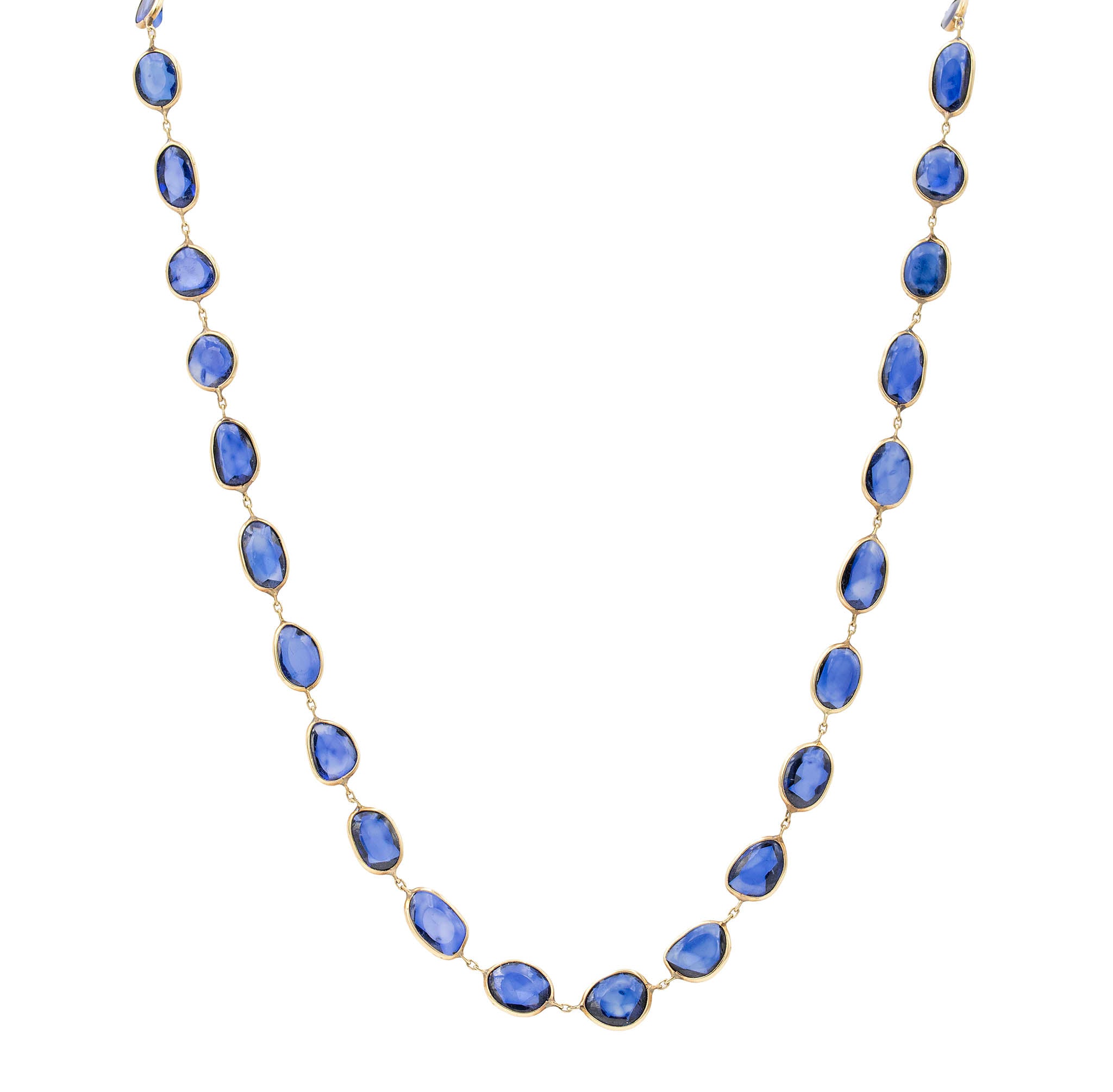 Bezel Set Sapphire Slice Necklace