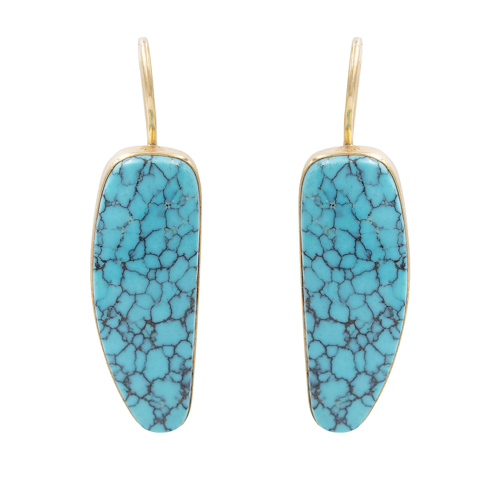 Bezel Set Turquoise Drop Earrings